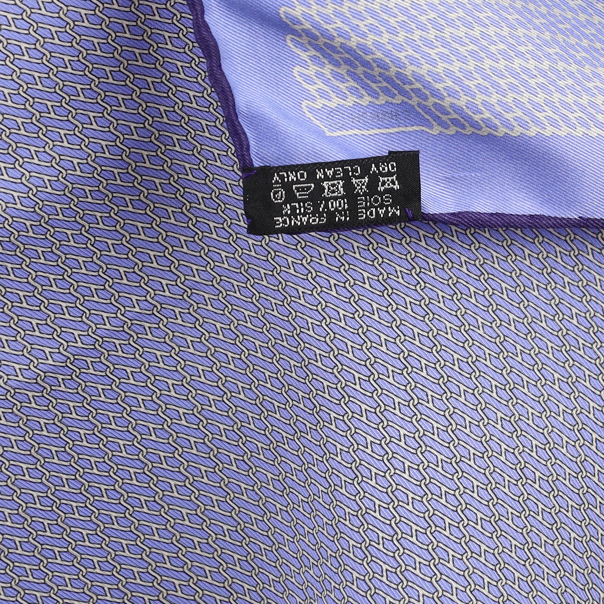 Hermès Light Blue Anchor Chain 42 Silk Scarf