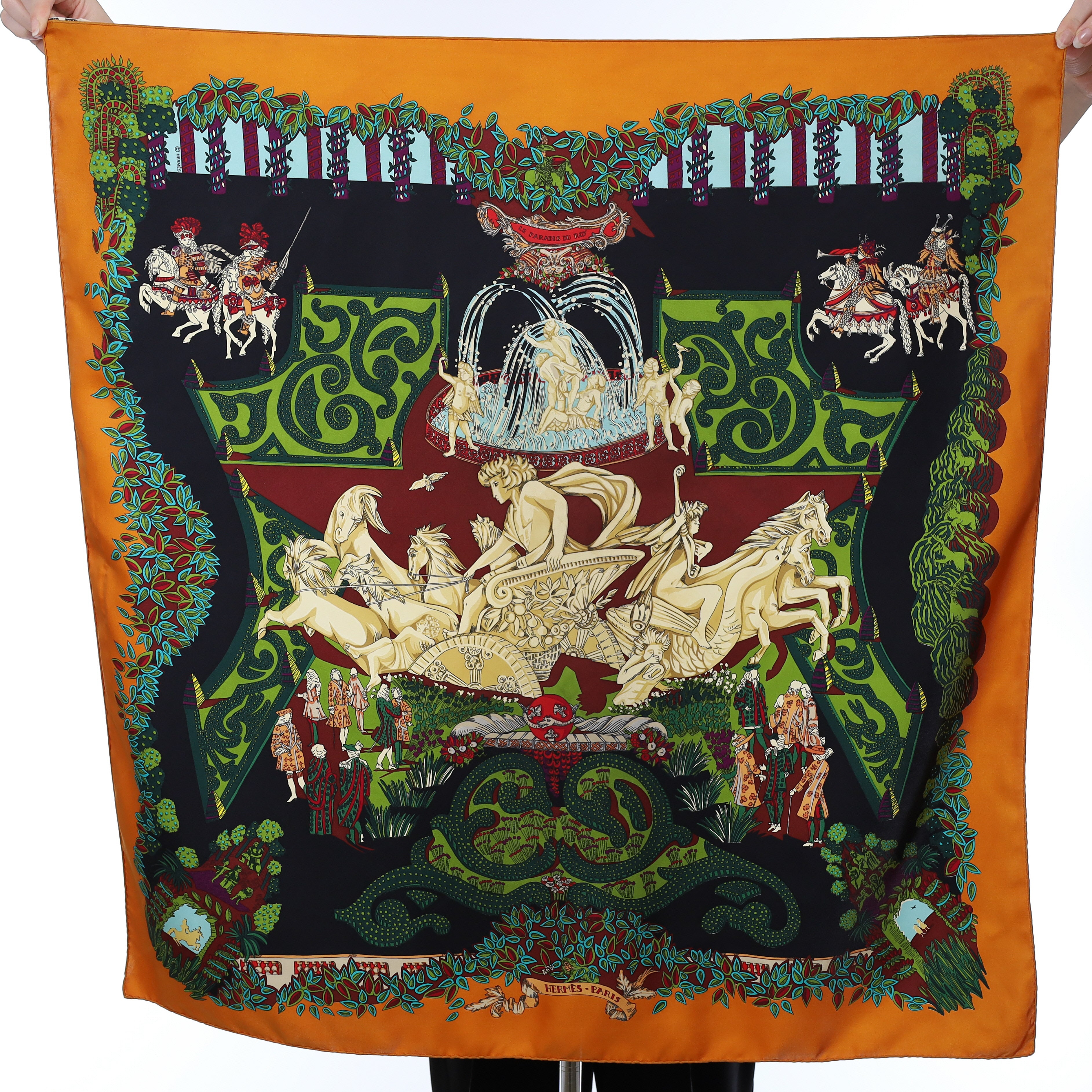 Hermès Le Paradis Du Roy Silk Scarf