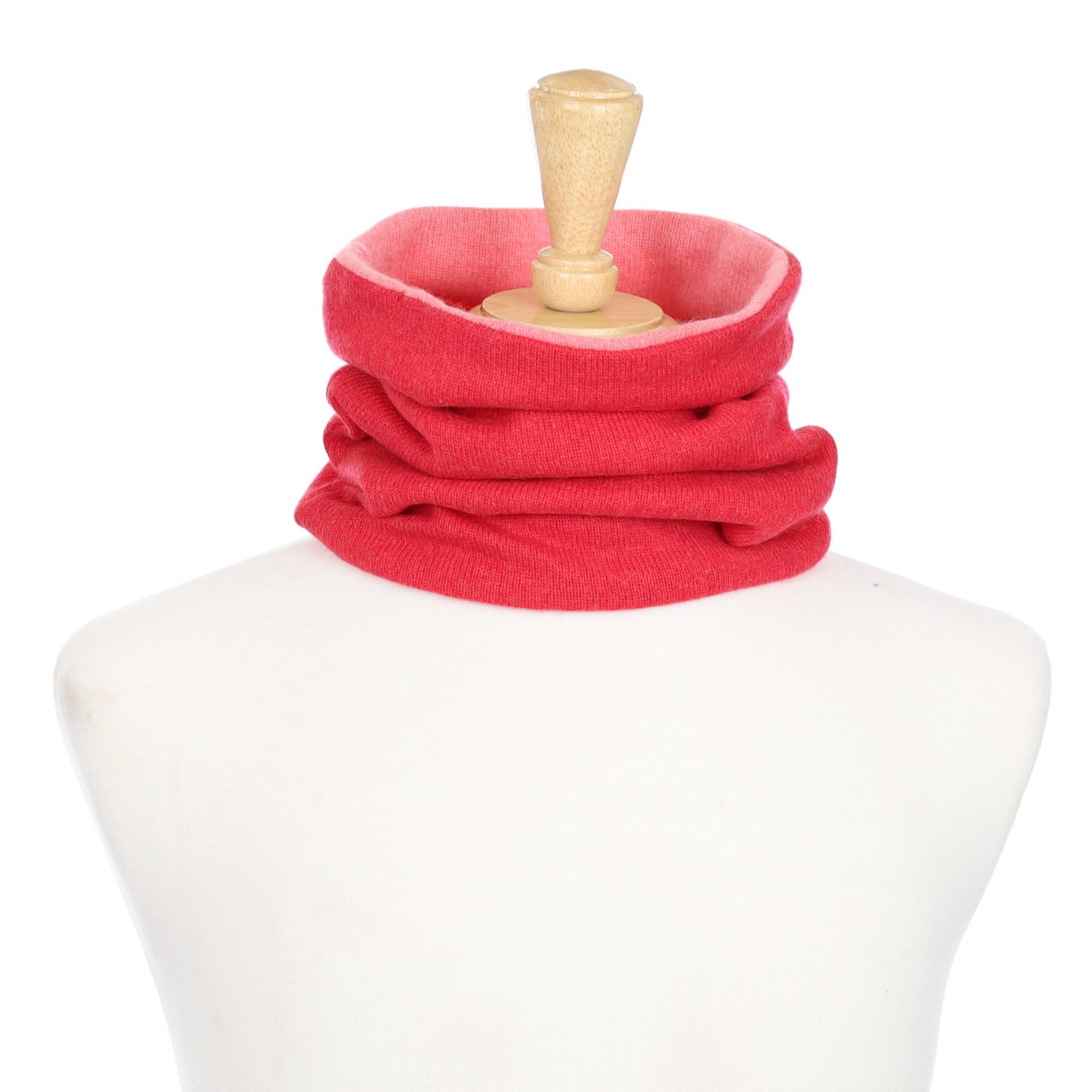Strawberry Red and Pink Luxury Double Layered Snood
