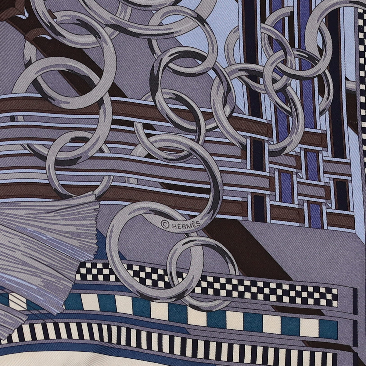 Hermès Brides et Gris-Gris Silk Scarf