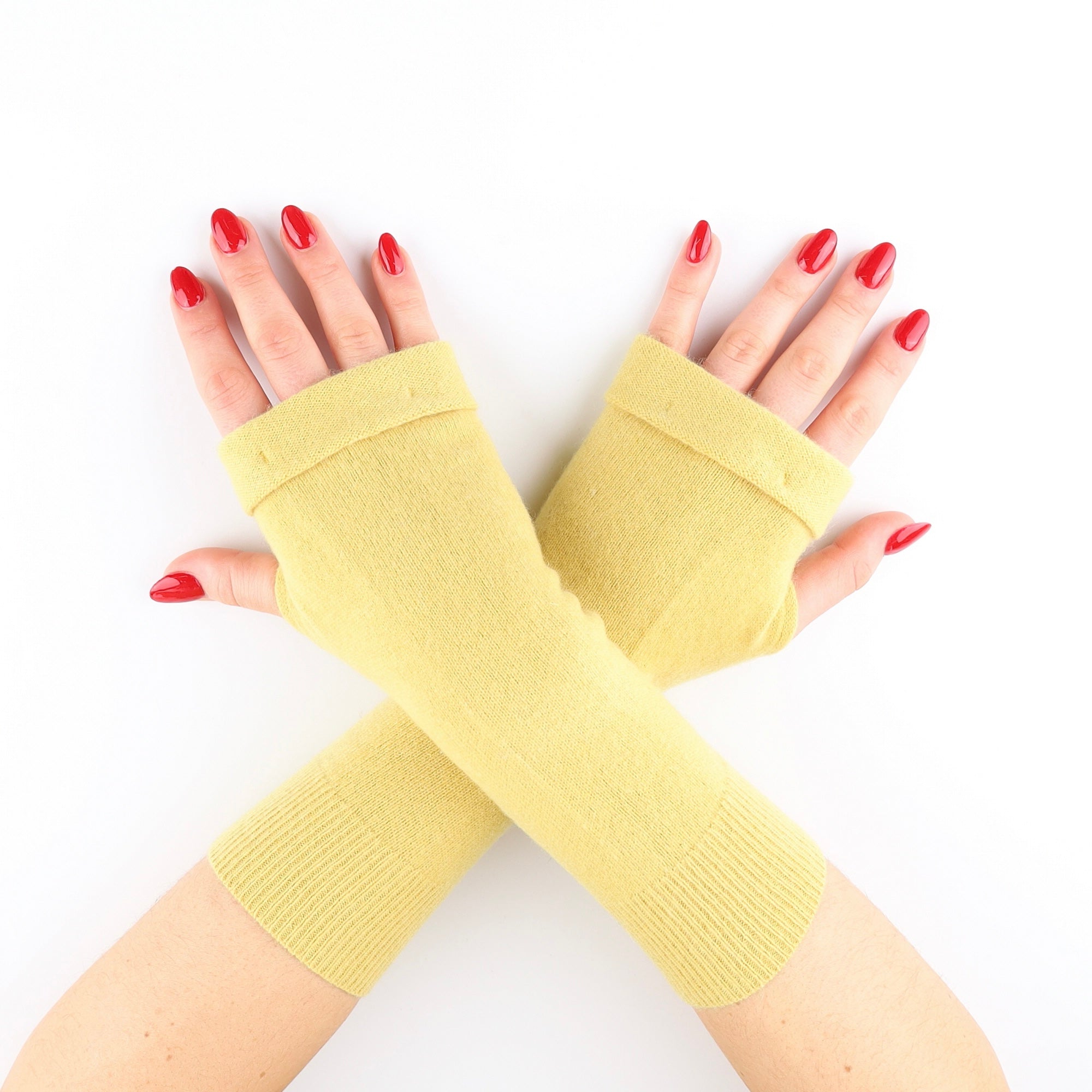 Sandstone Yellow Fingerless Gloves