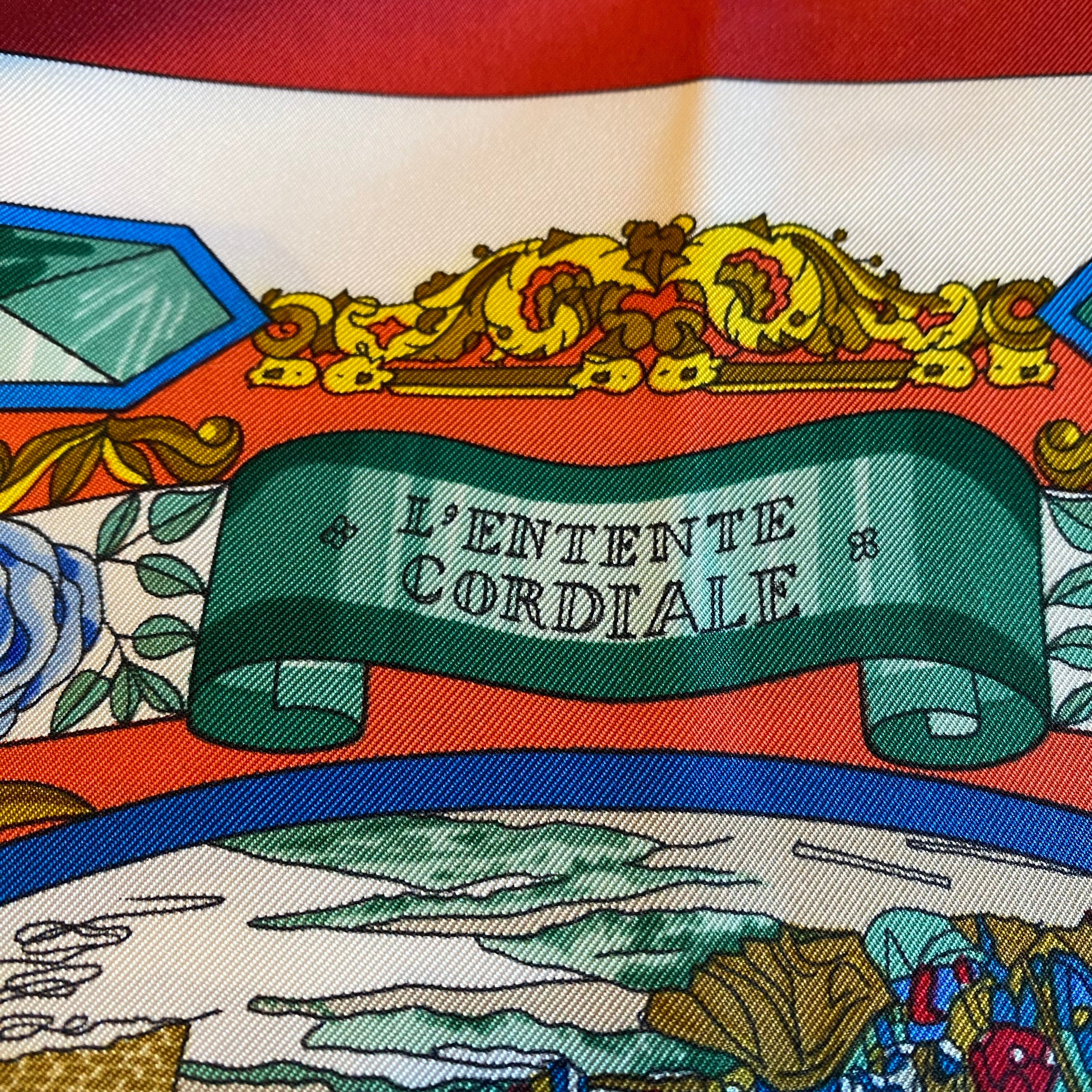 Boxed Hermès L’Entente Cordiale Silk Scarf Rare