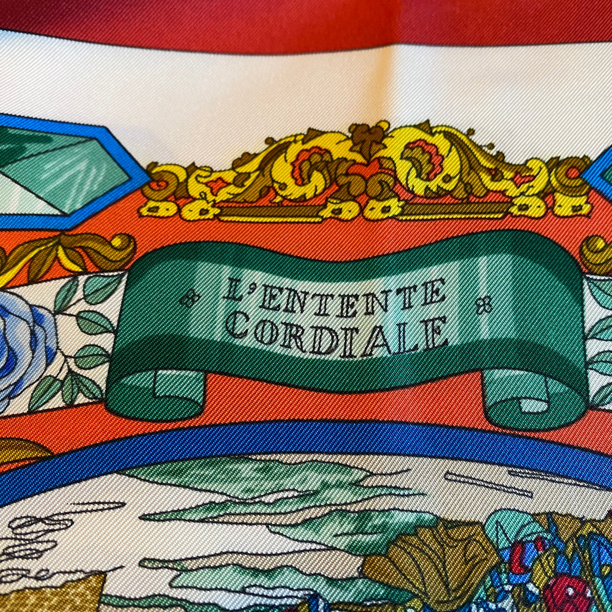 Boxed Hermès L’Entente Cordiale Silk Scarf Rare