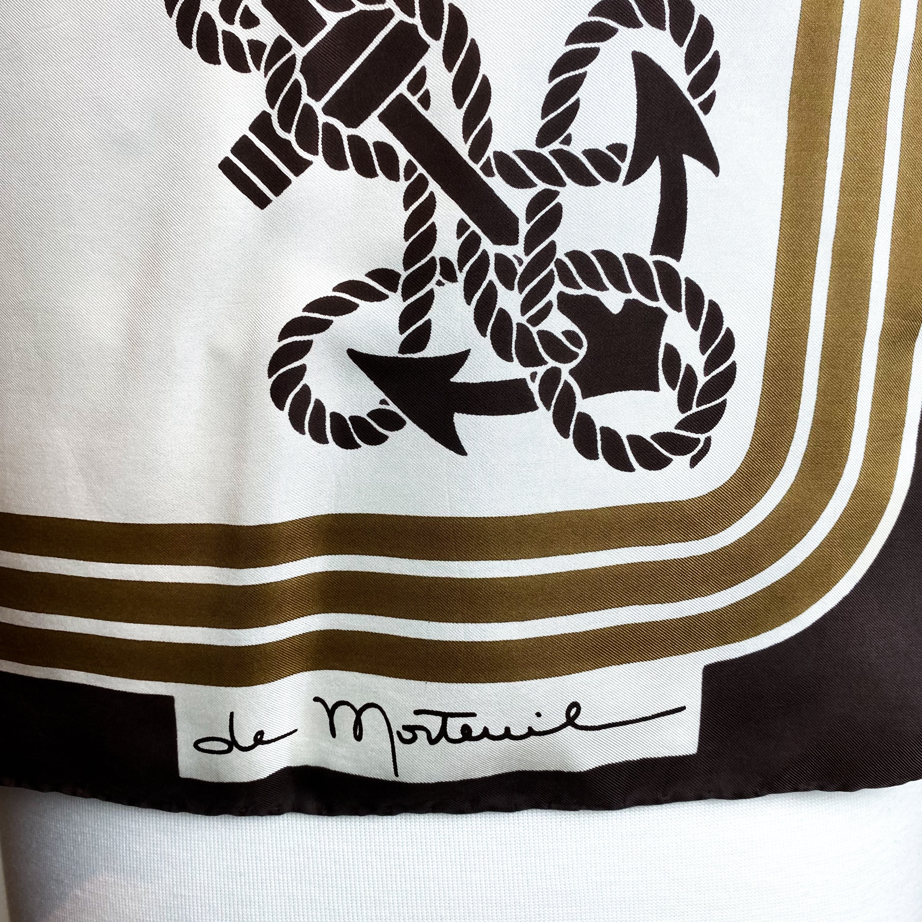 Large French Nautical Vintage Silk Scarf