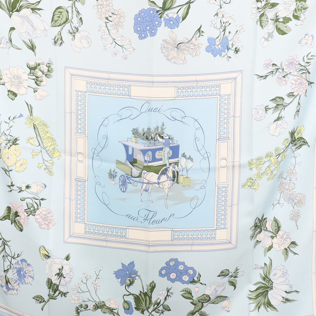 Hermès Quai Aux Fleurs Designer Silk Scarf