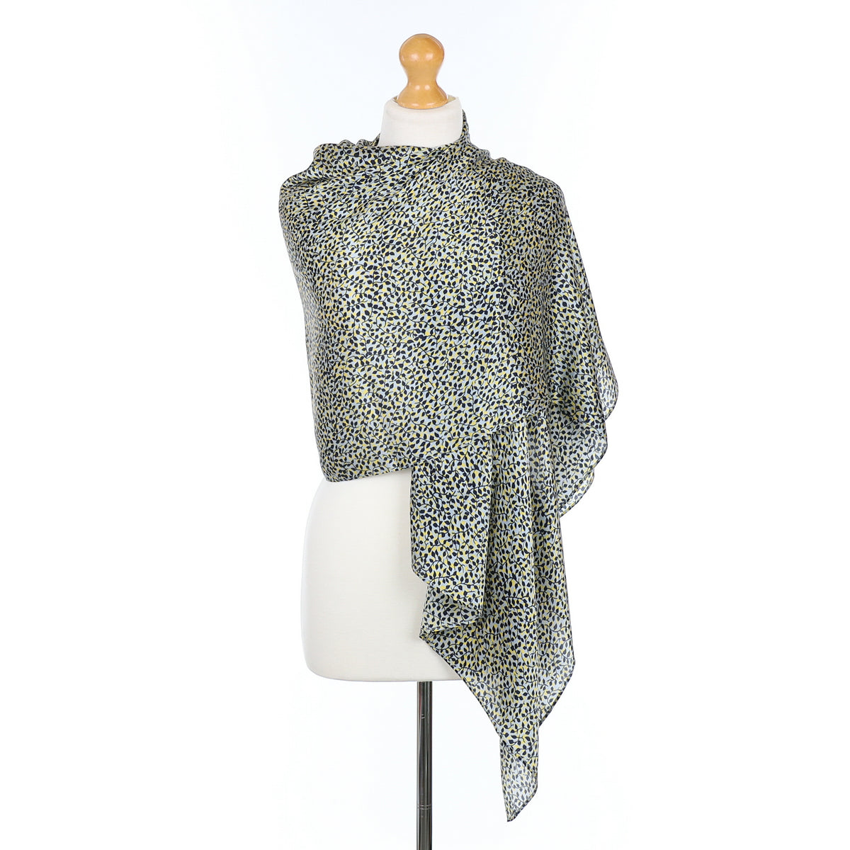 Brand New Jigsaw Grey, Black and Yellow Silk Scarf