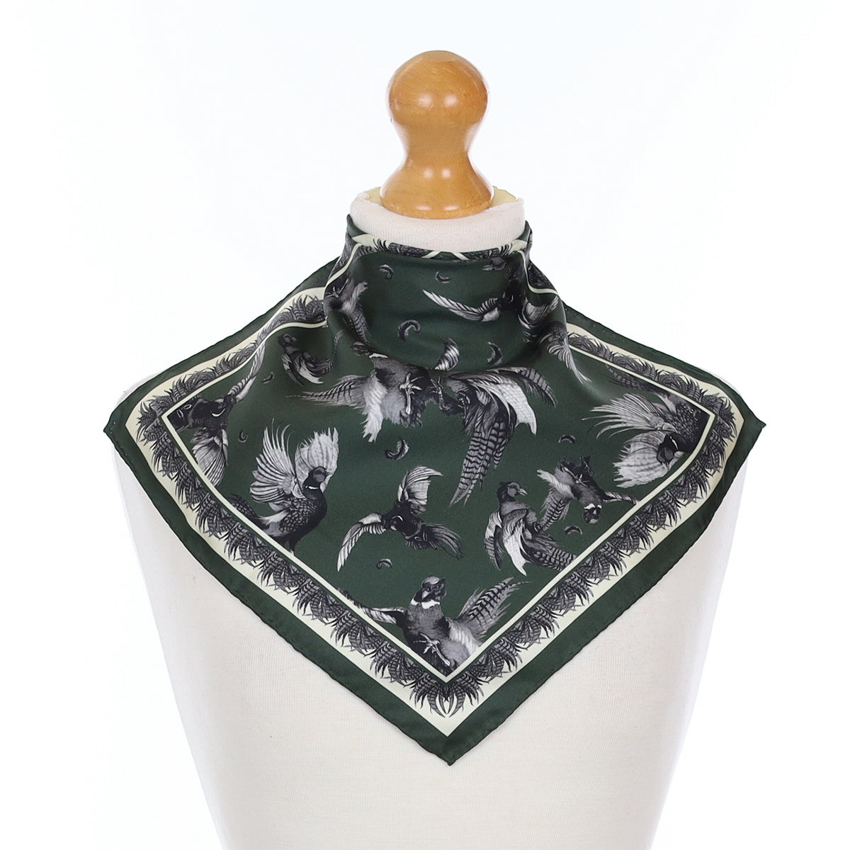 Brand New Clare Haggas Pheasant Design Silk Scarf