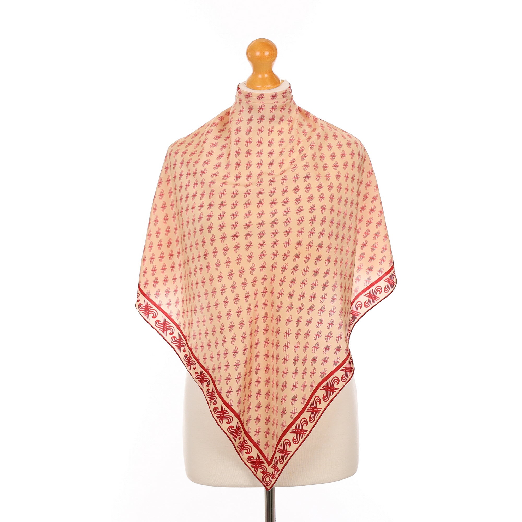 1970’s Jaeger Red Patterned Vintage Silk Scarf