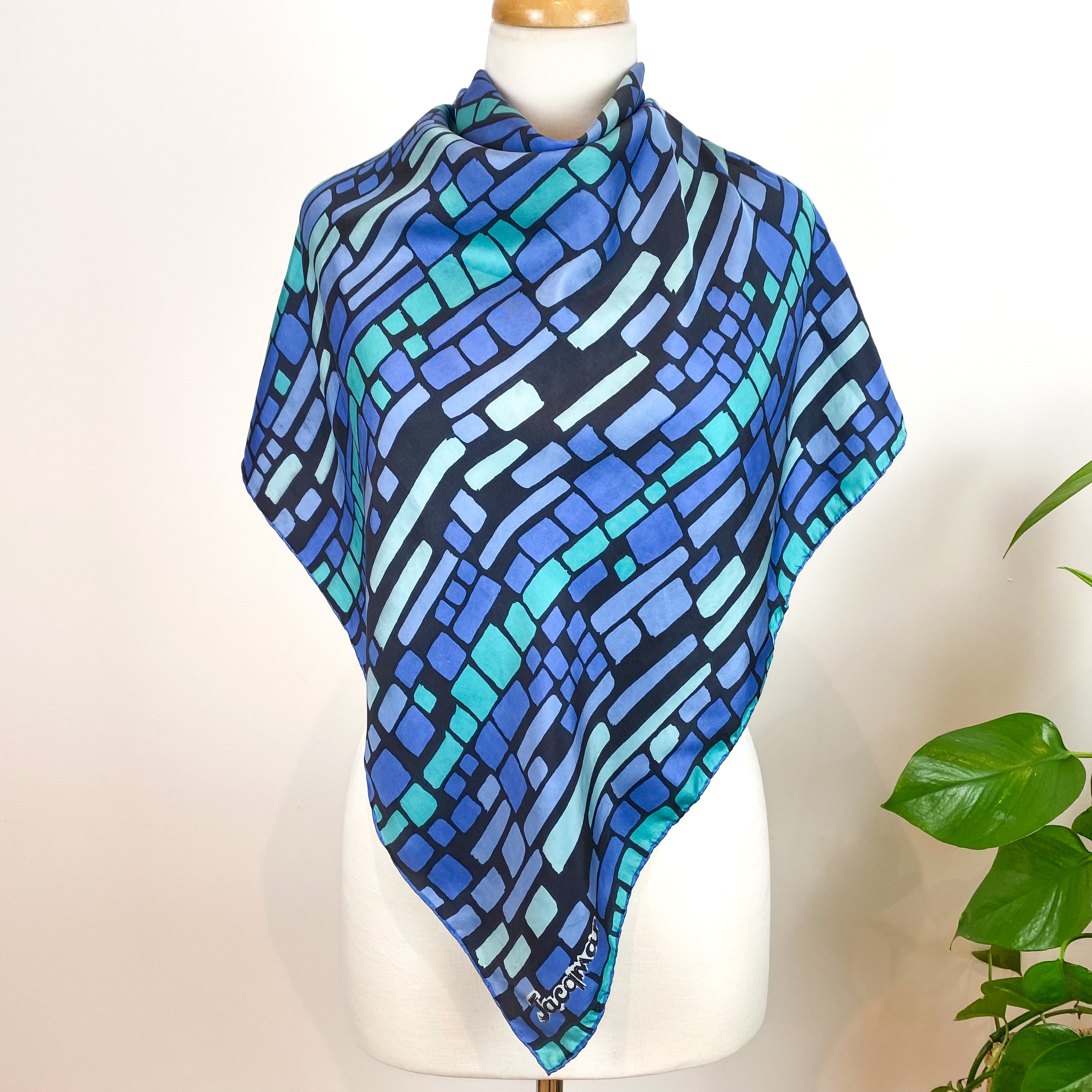 1970s Jacqmar Abstract Vintage Silk Scarf