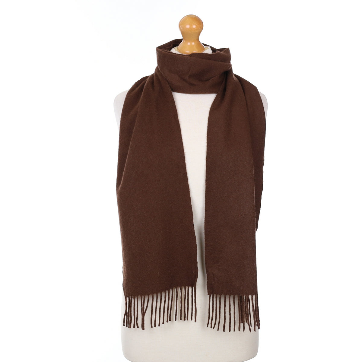 Chocolate Brown Cashmere Woven Scarf