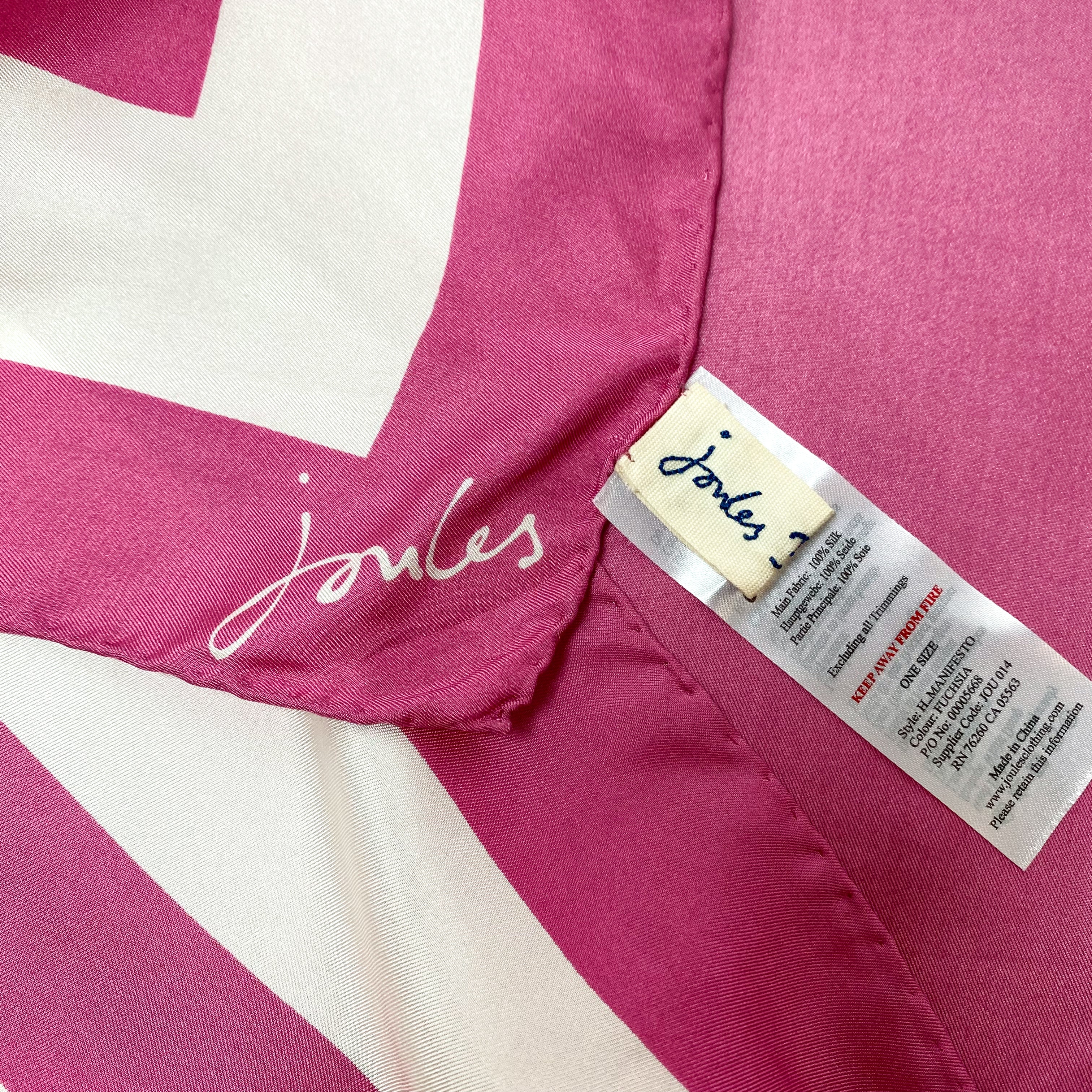 Modern Joules Striped Silk Scarf