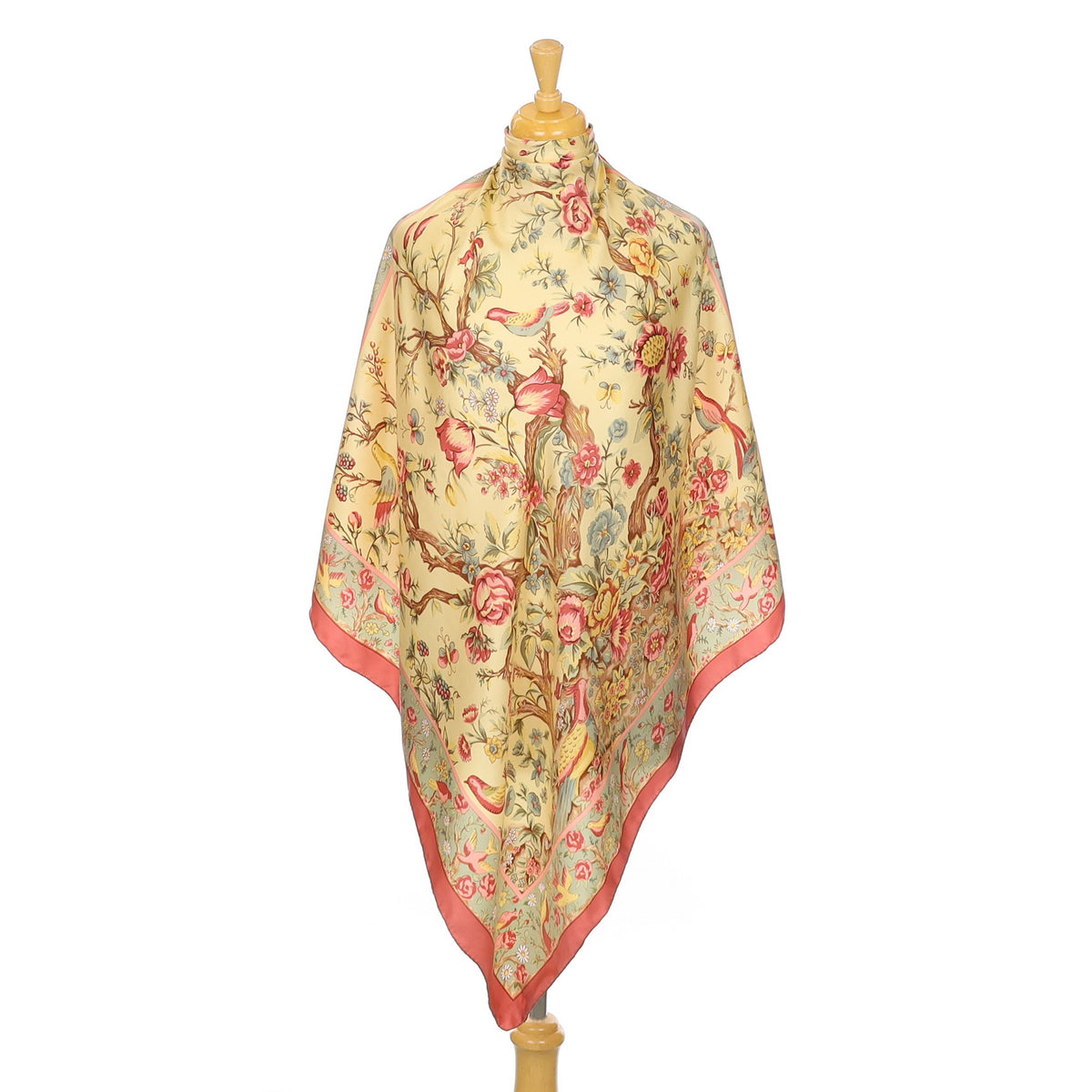 Past Times Yellow, Pink and Green Vintage Silk Scarf
