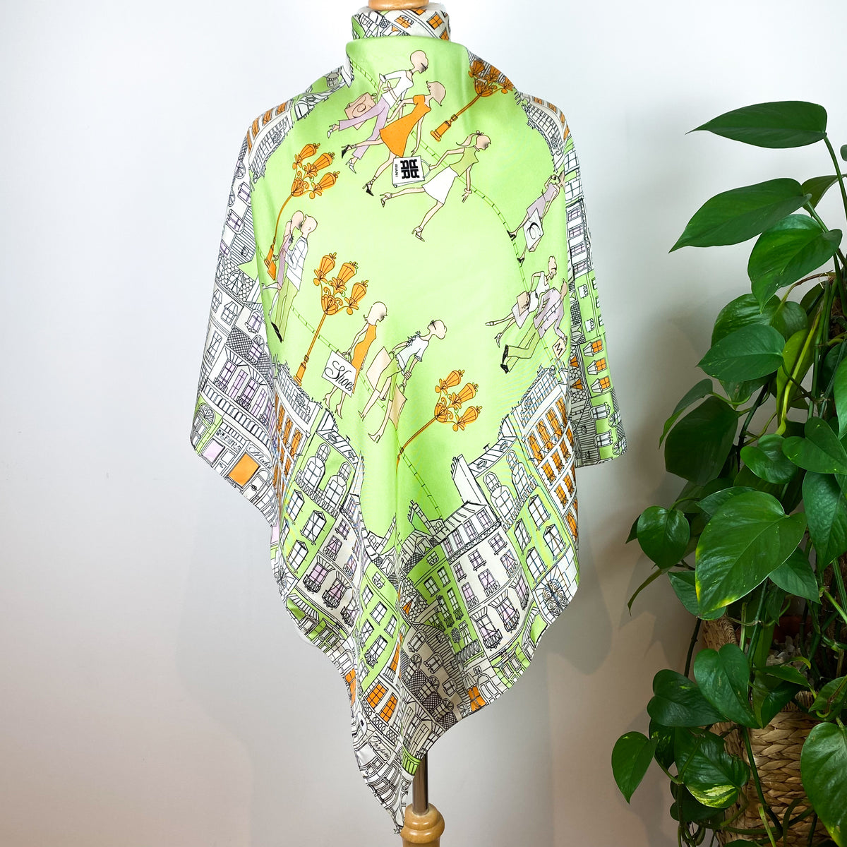 Riani Town Scene Designer Silk Scarf