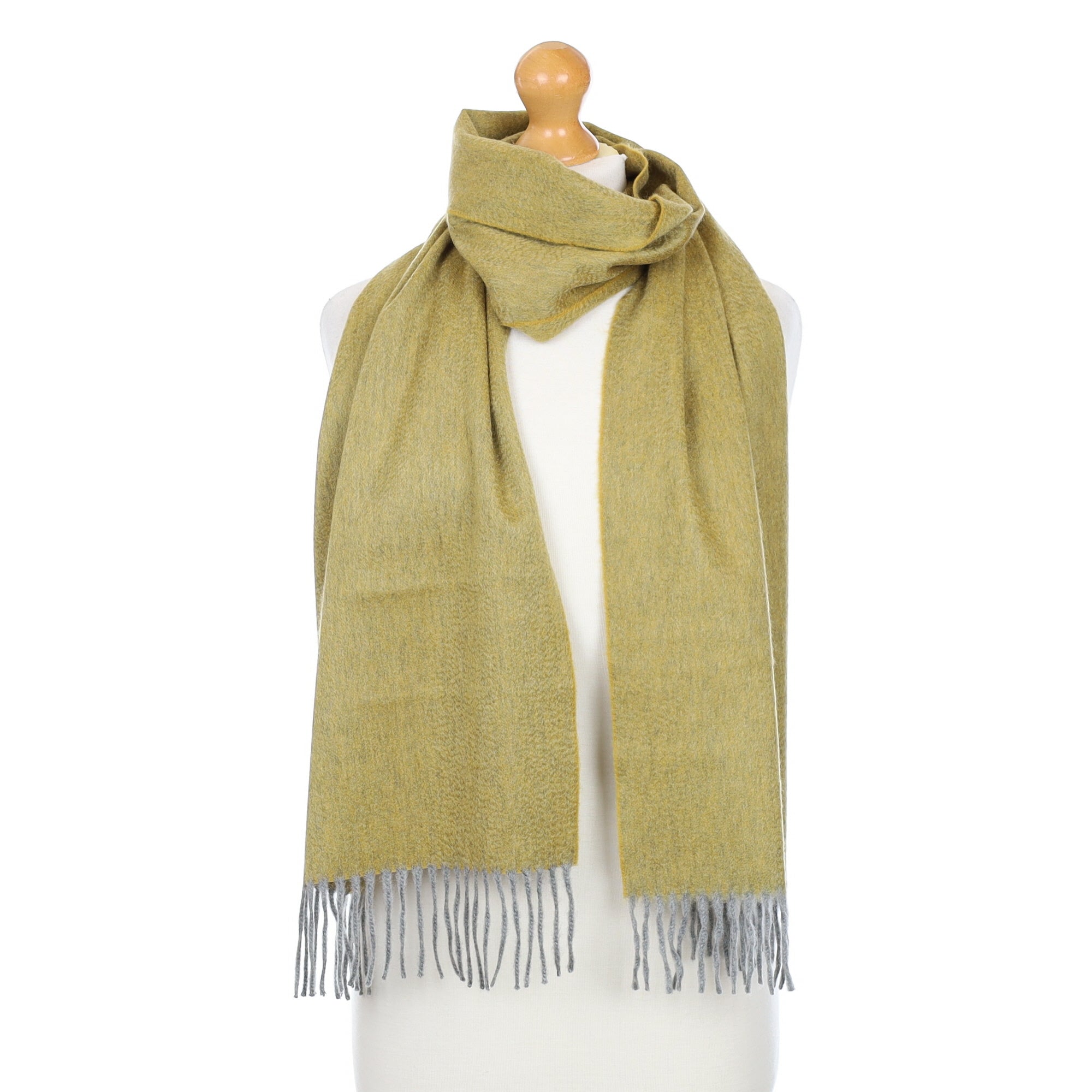 Scottish Begg & Co Grey and Yellow Cashmere Luxury Woven Scarf