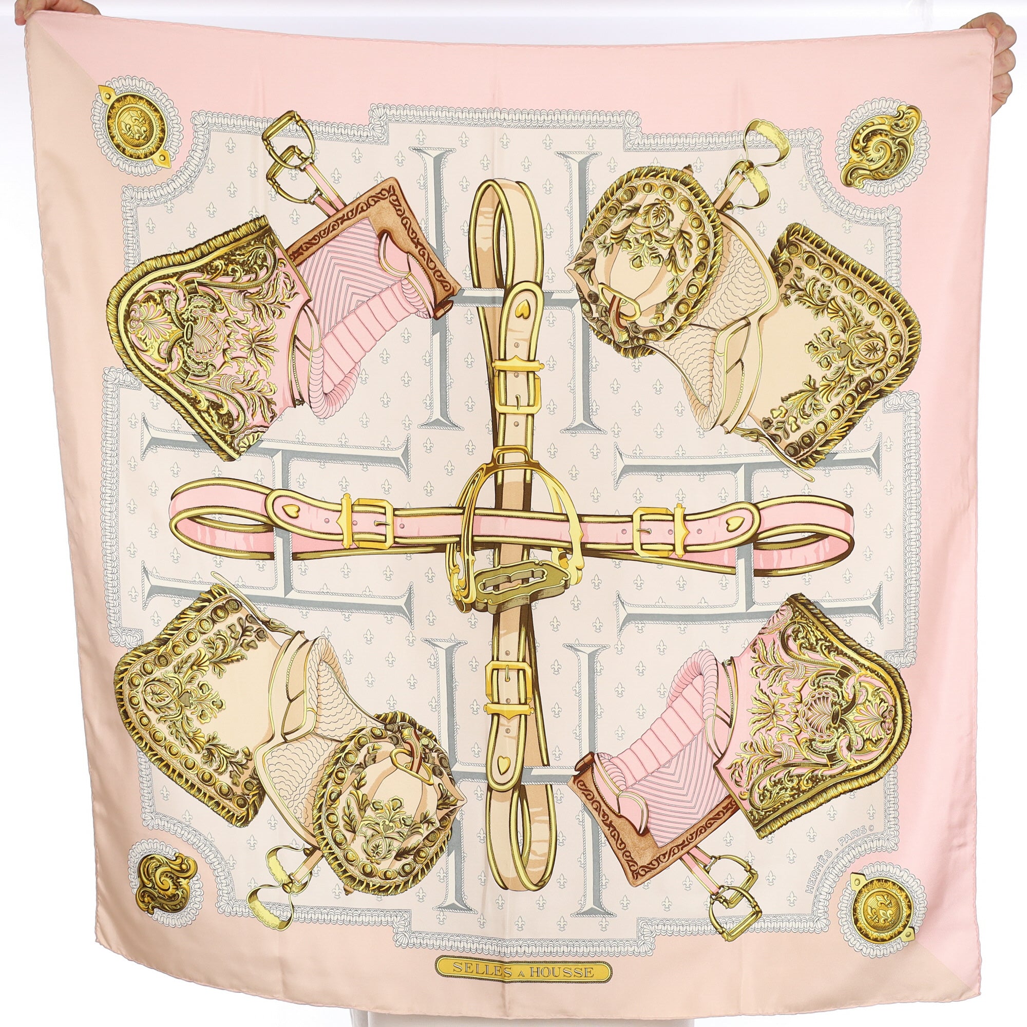 Hermès Selles A Housse Silk Scarf
