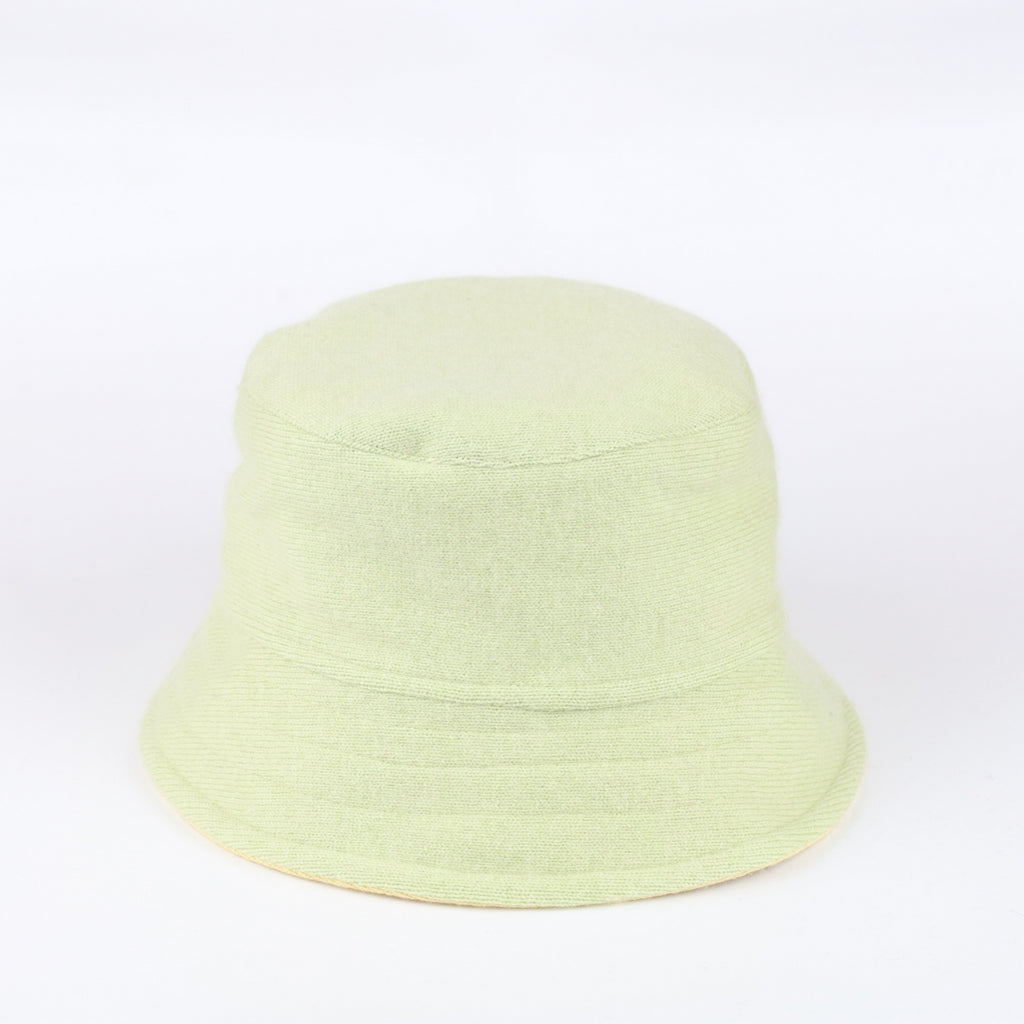 Lemon and Lime Reversible Cashmere Bucket Hat Medium