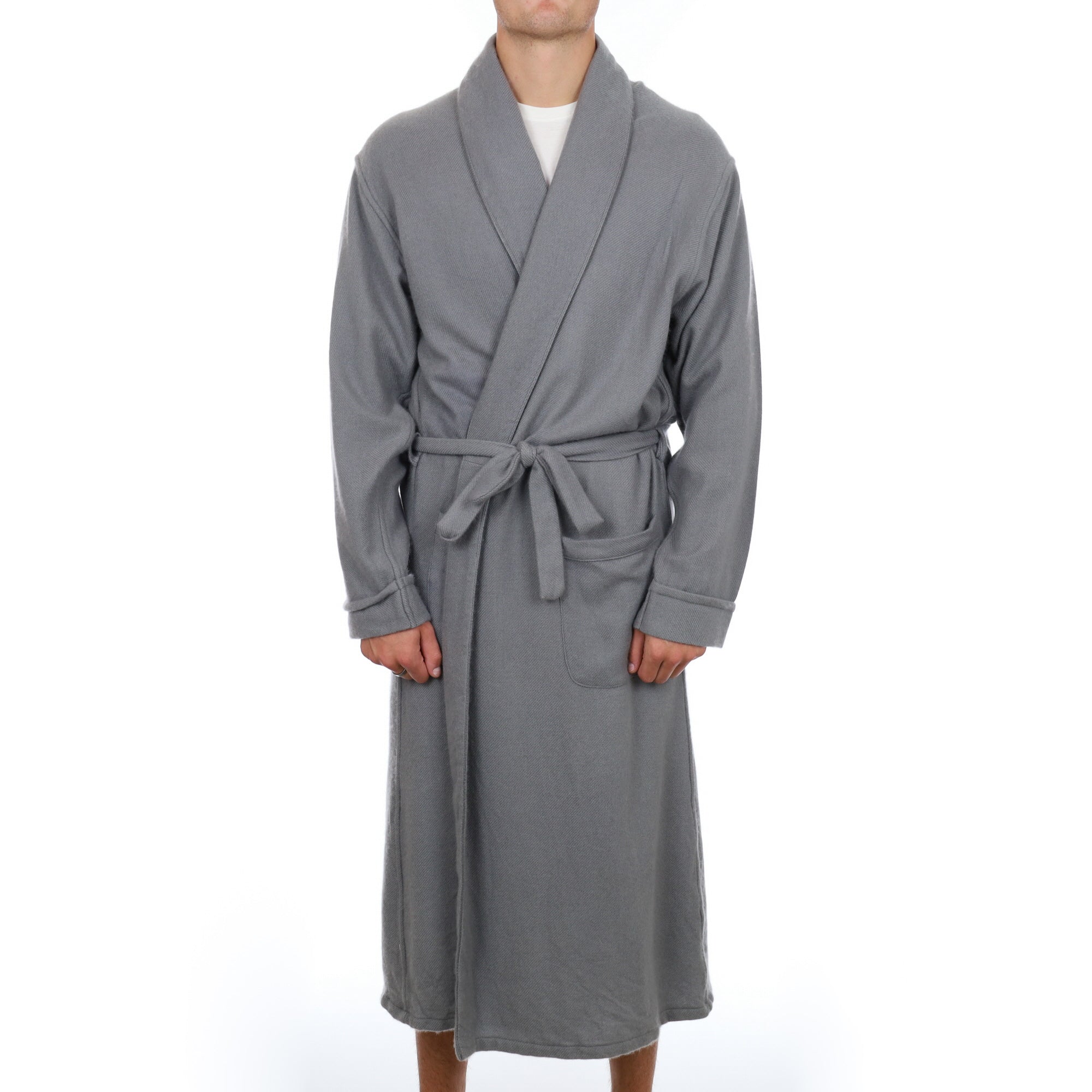 Men’s Steel Grey Cashmere Dressing Gown XXL