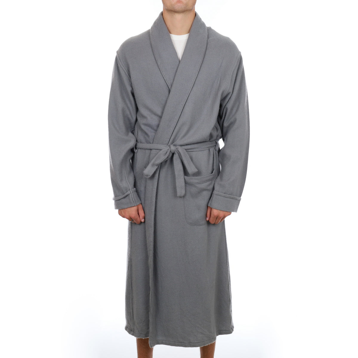 Men’s Steel Grey Cashmere Dressing Gown XXL