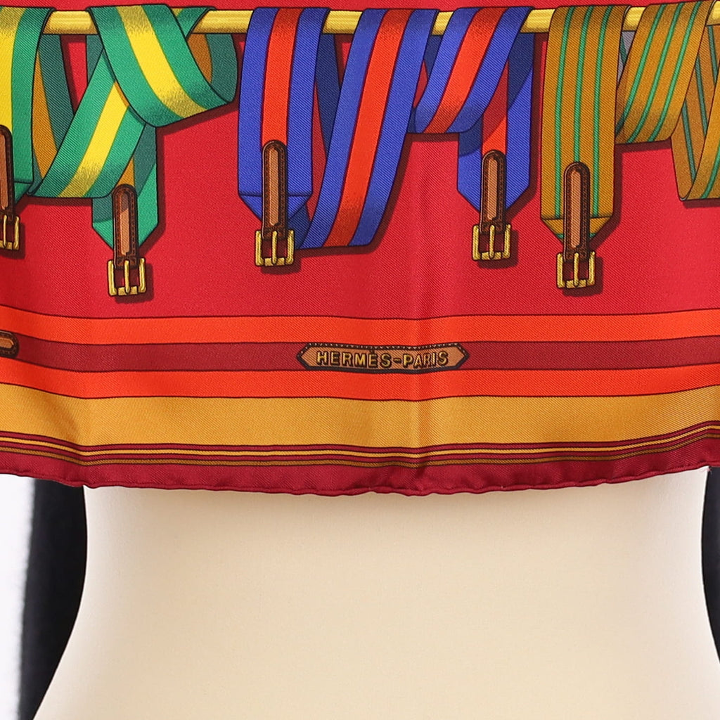 Brand New Boxed Hermès Les Sangles Silk Scarf