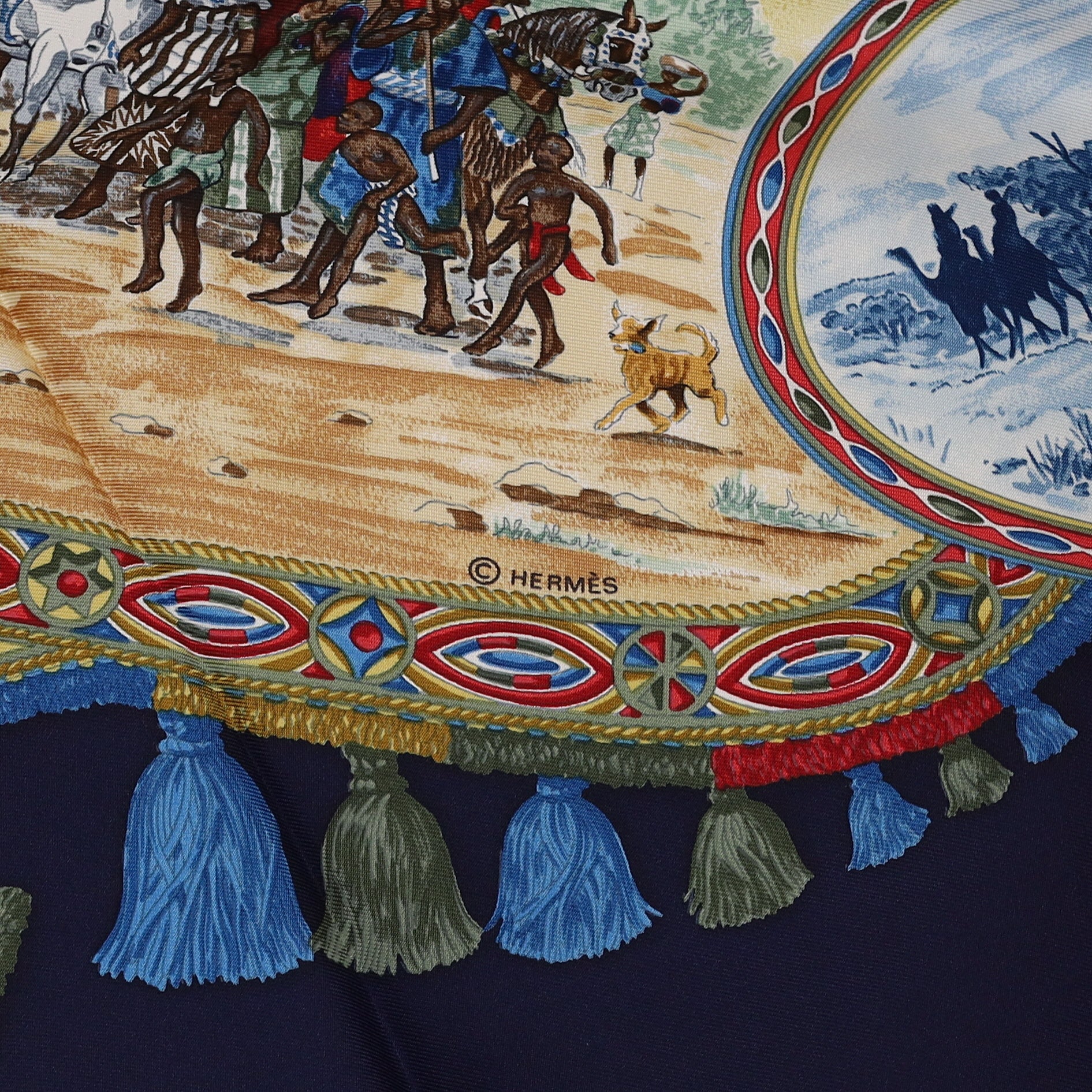 Brand New Boxed Hermès Cavaliers Peuls Silk Scarf