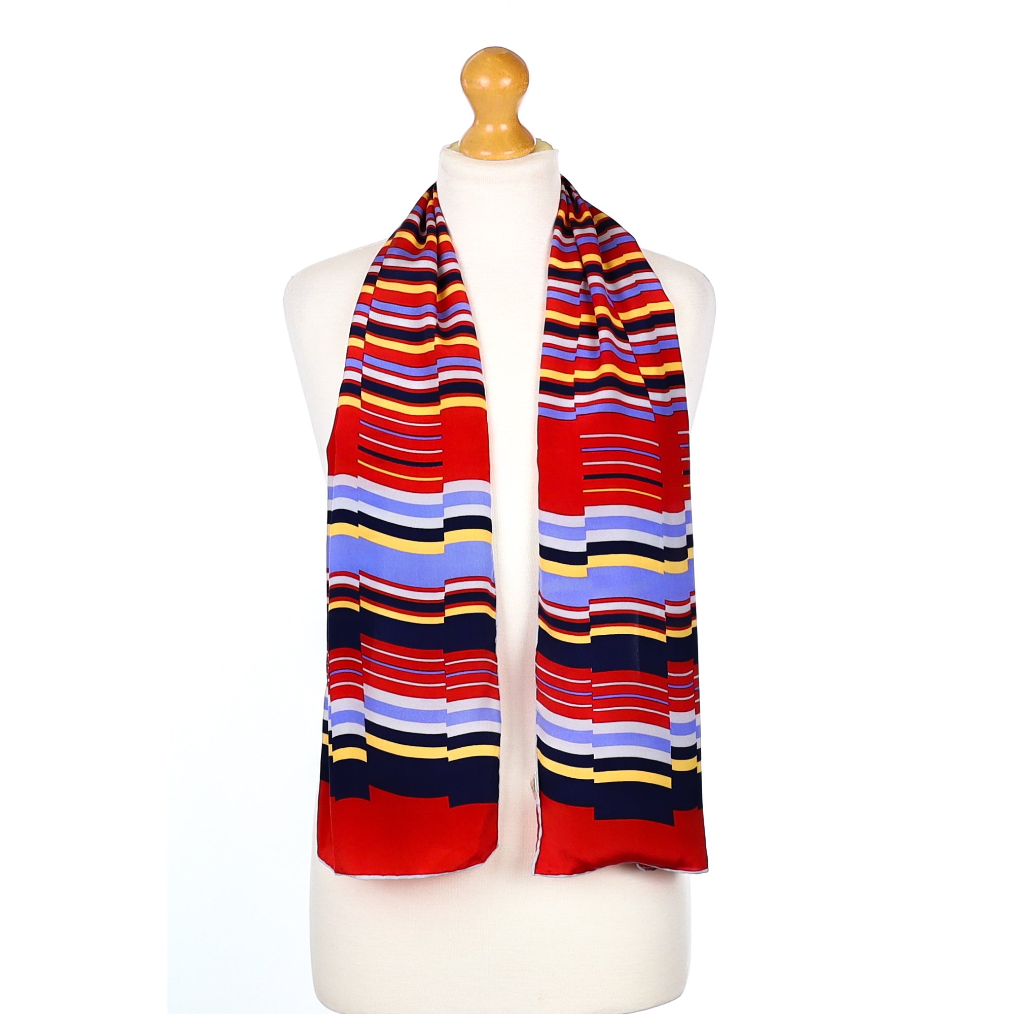 Immaculate Ostinelli Striped Vintage Silk Scarf