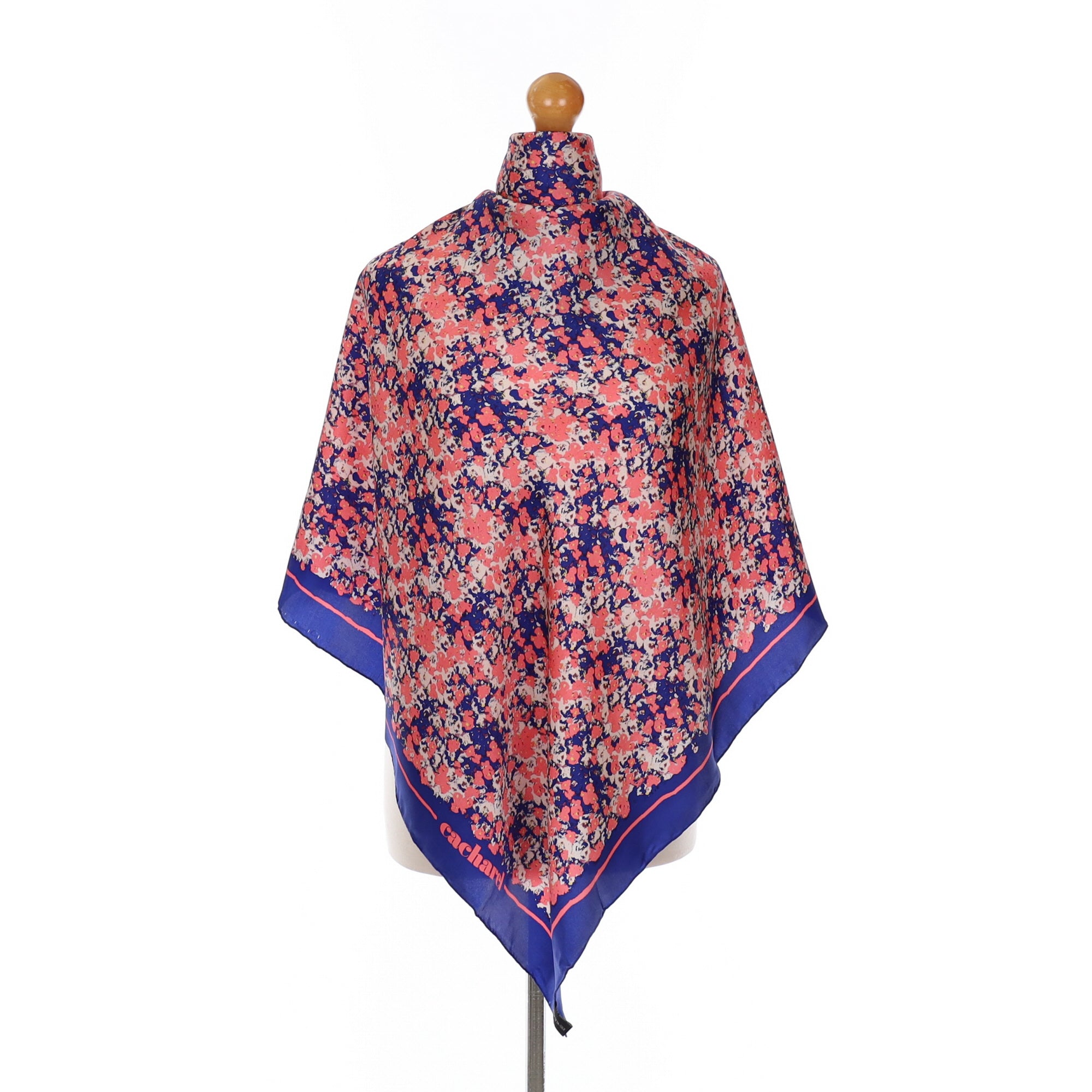 Boxed Cacharel Pink and Blue Silk Scarf