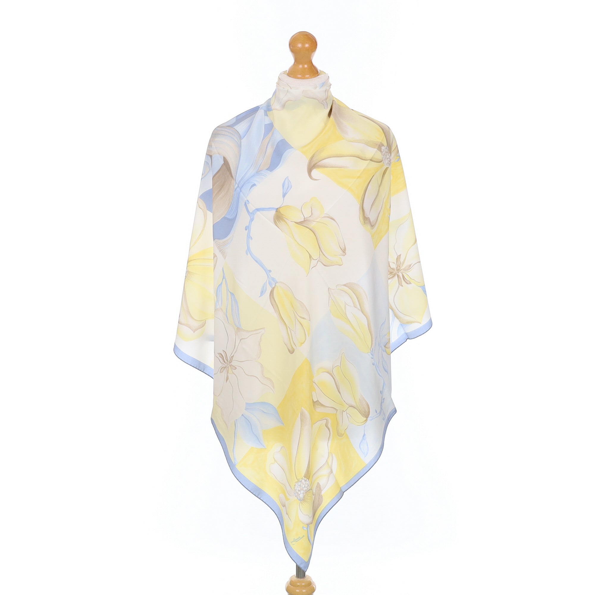 Brand New Jammers & Leufgen Yellow Floral Silk Scarf