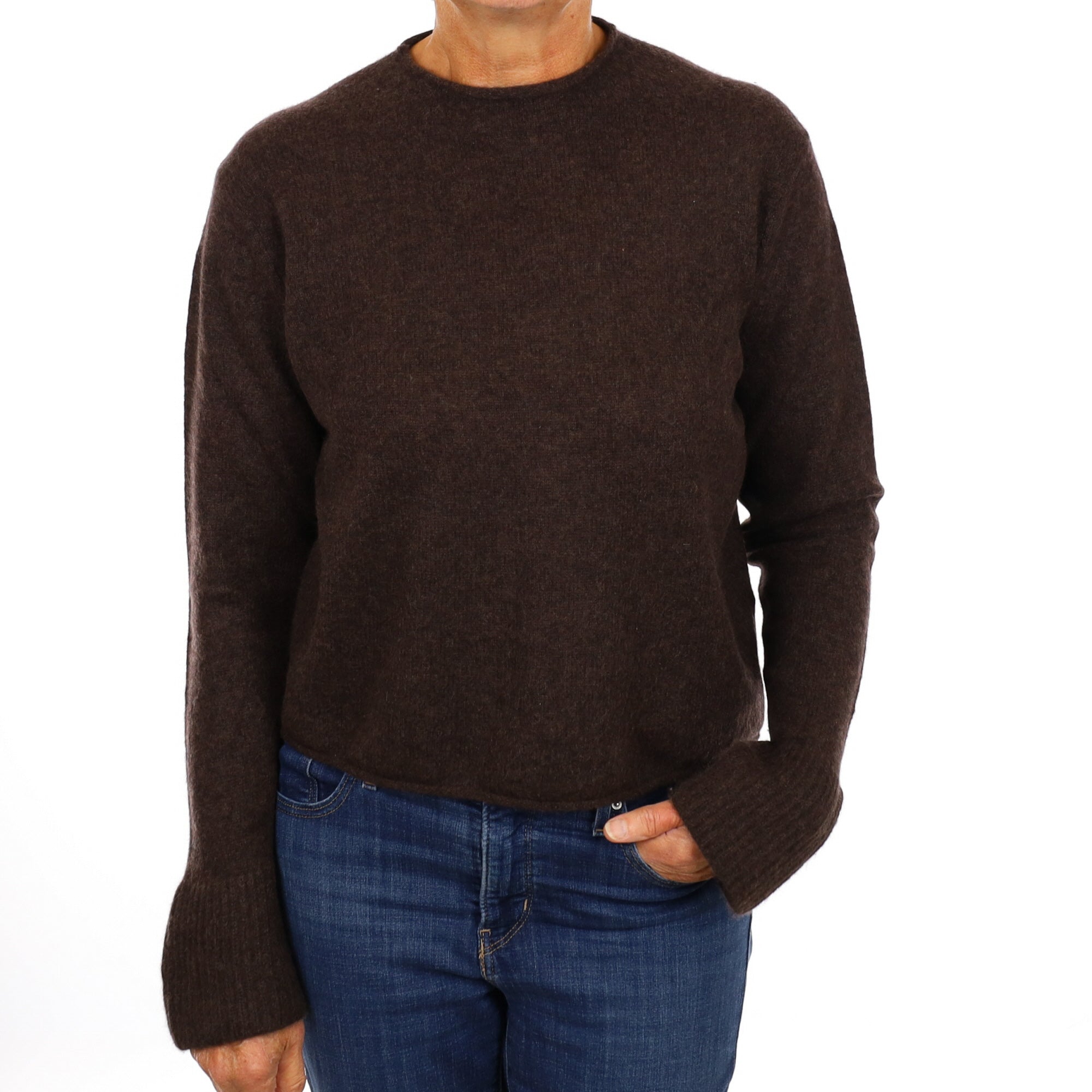 Jigsaw Peppercorn Brown Cashmere Boxy Turtle Neck Jumper Medium