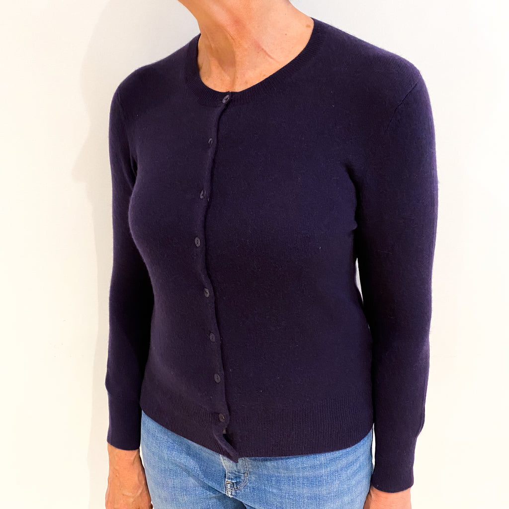 Grape Purple Cashmere Cardigan Medium