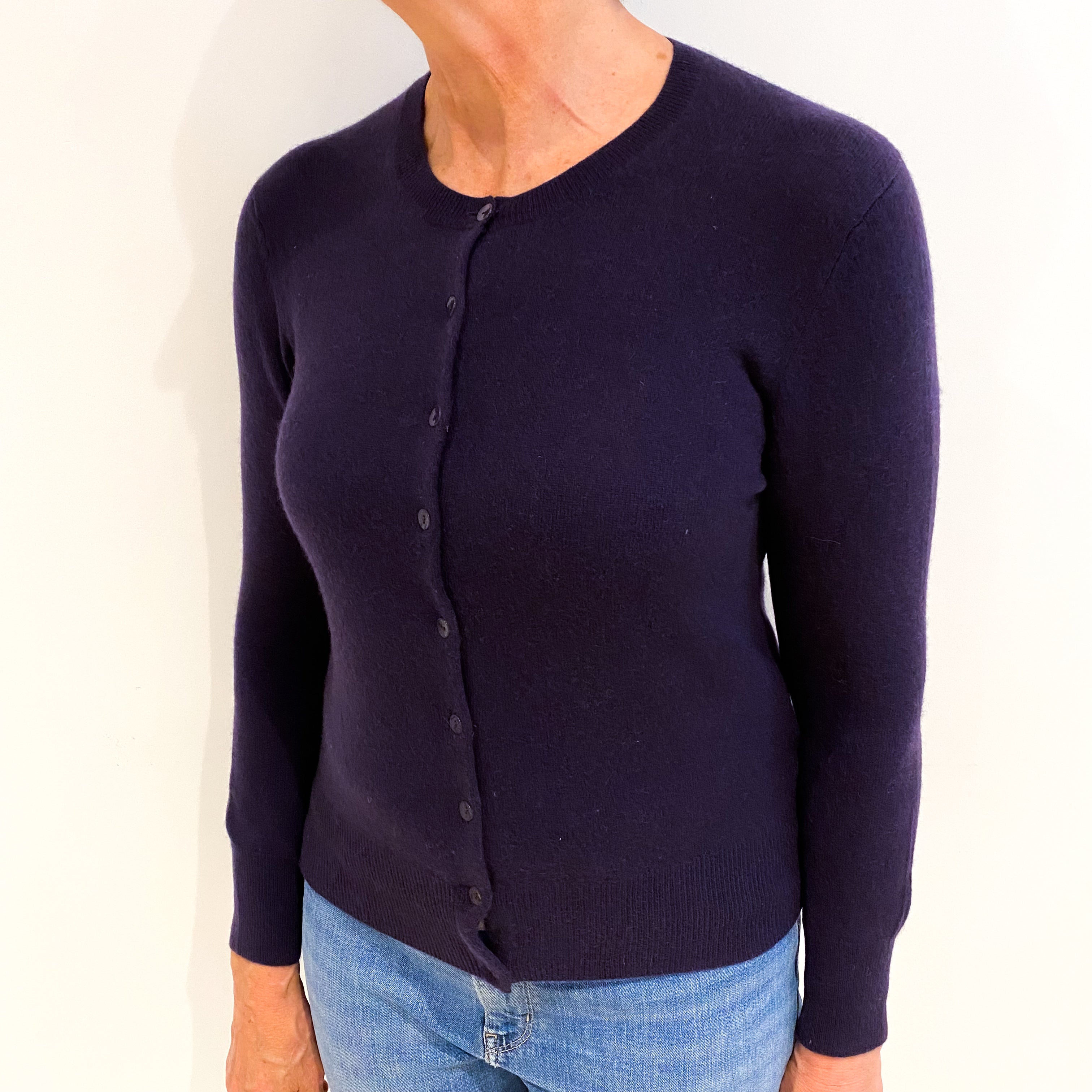 Grape Purple Cashmere Cardigan Medium