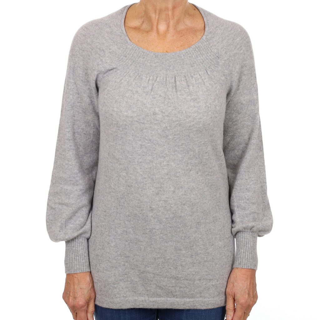 Smoke Grey Cashmere Scoop Neck Jumper Medium