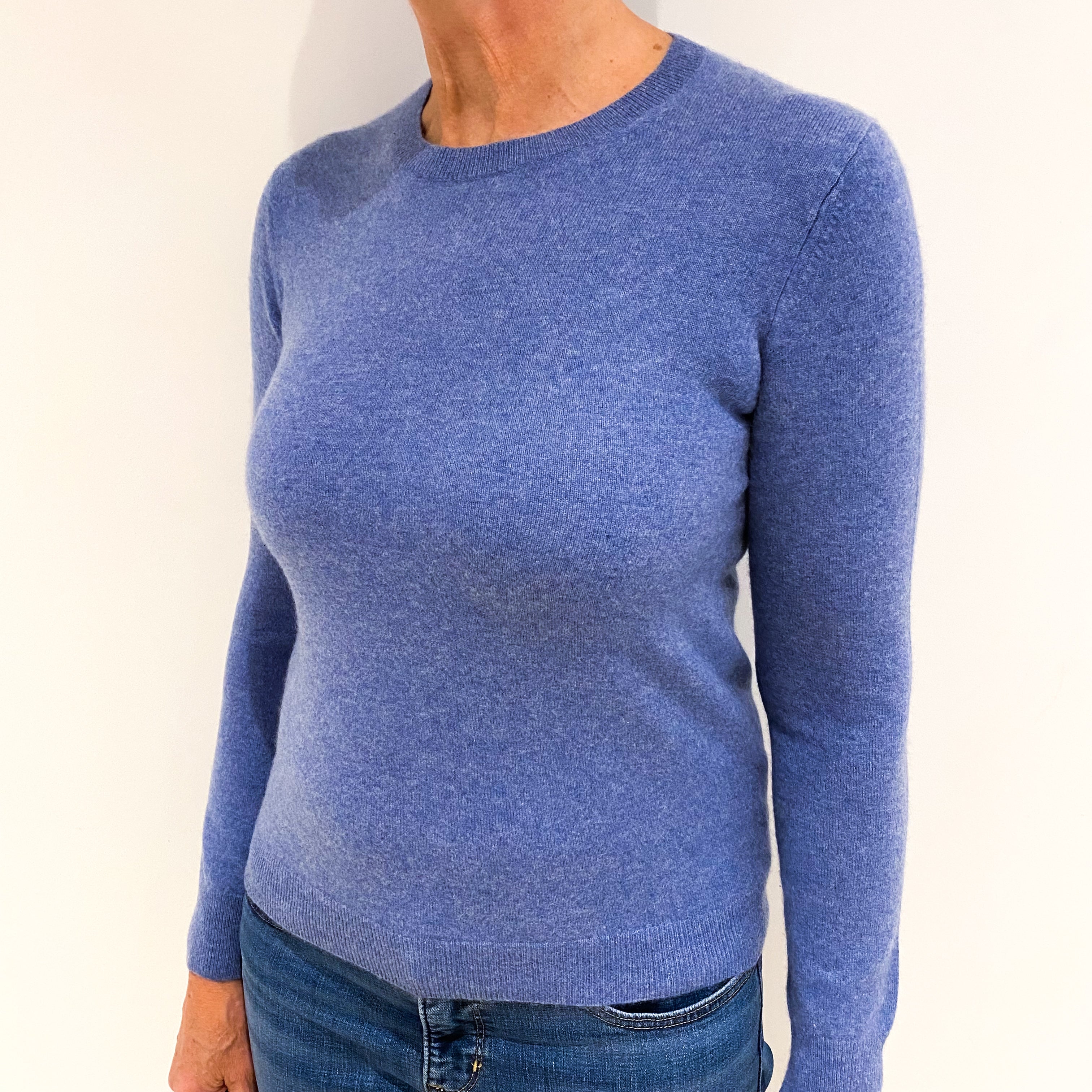 Airforce Blue Cashmere Crew Neck Jumper Medium