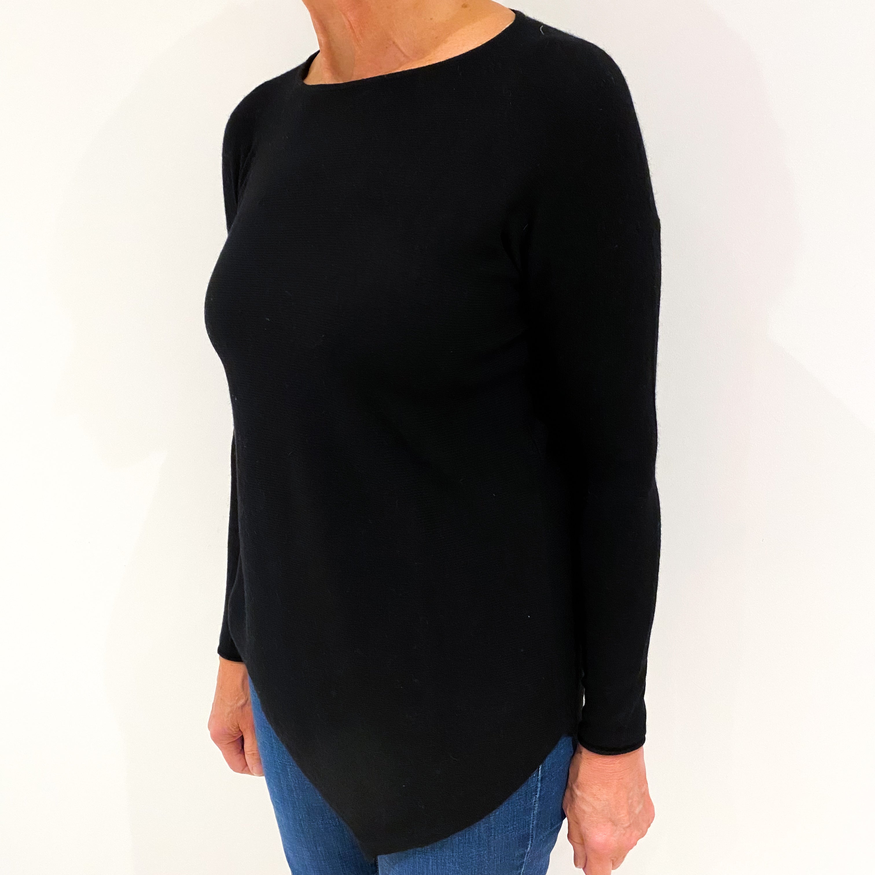 Black Cashmere Crew Neck Jumper Medium