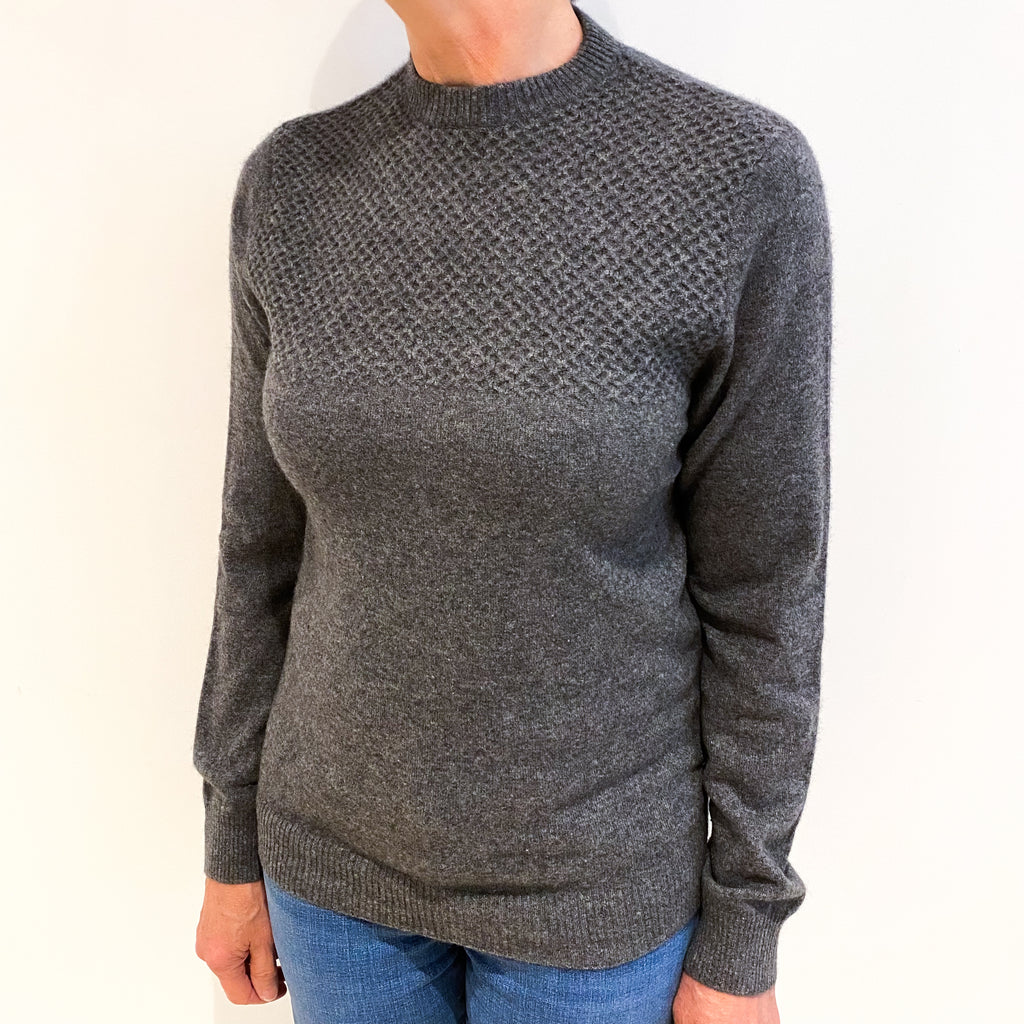 Takeo Kikuchi Slate Grey Cashmere Crew Neck Jumper Medium