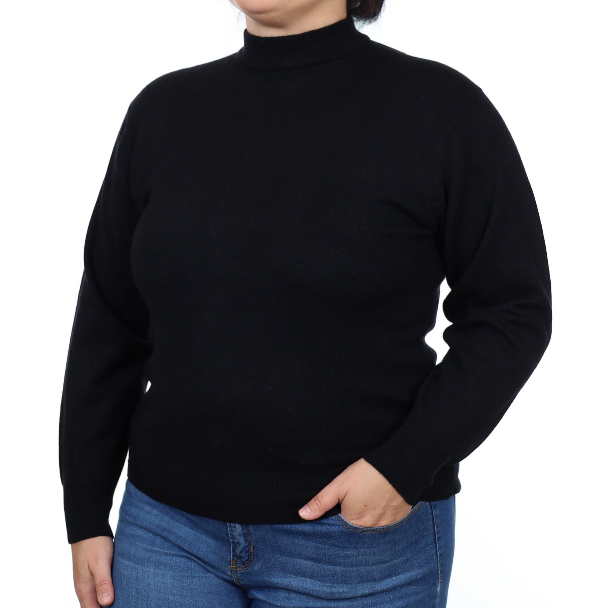 Black Cashmere Turtle Neck Jumper Large