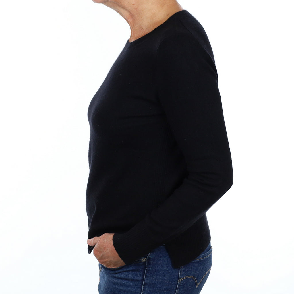 Black Cashmere Crew Neck Jumper Medium
