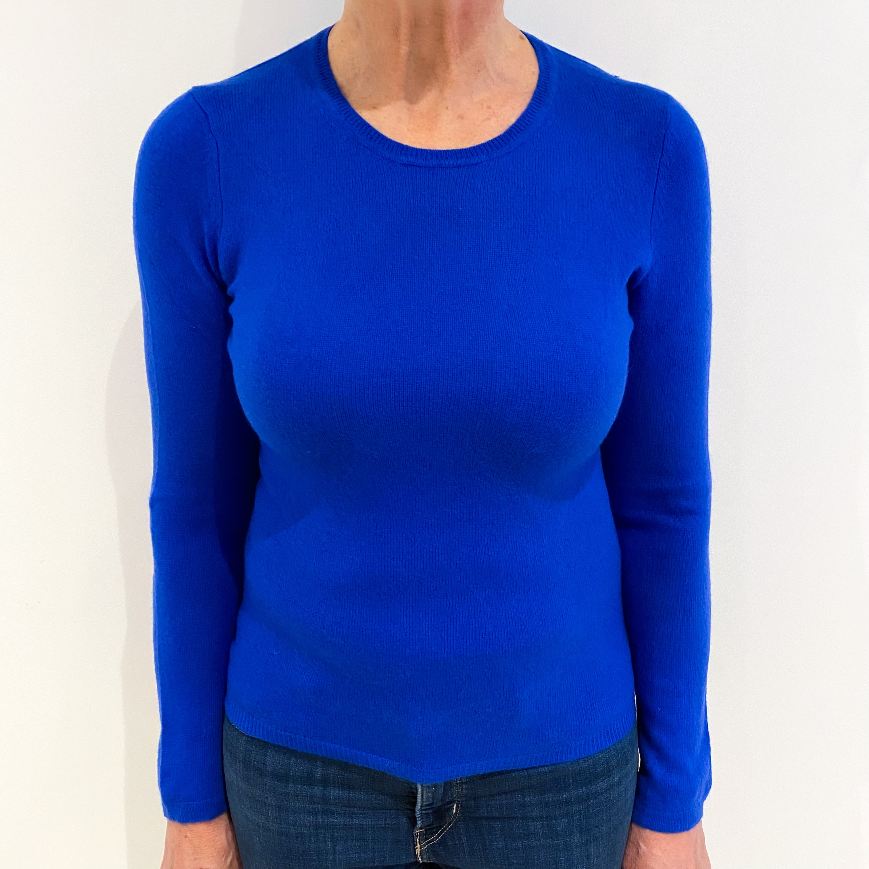 Royal Blue Cashmere Crew Neck Jumper Medium