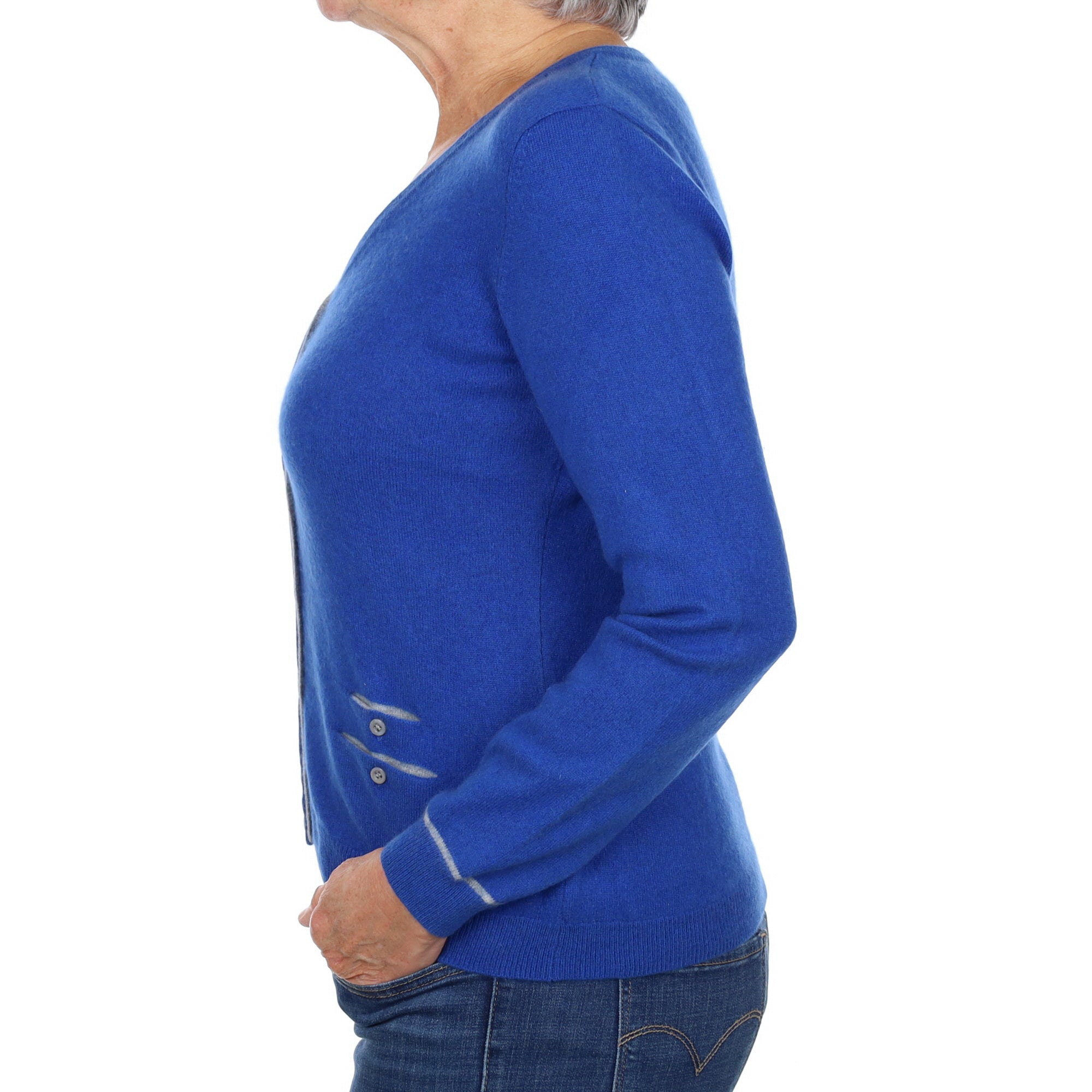 Azure Blue Cashmere Cardigan Medium