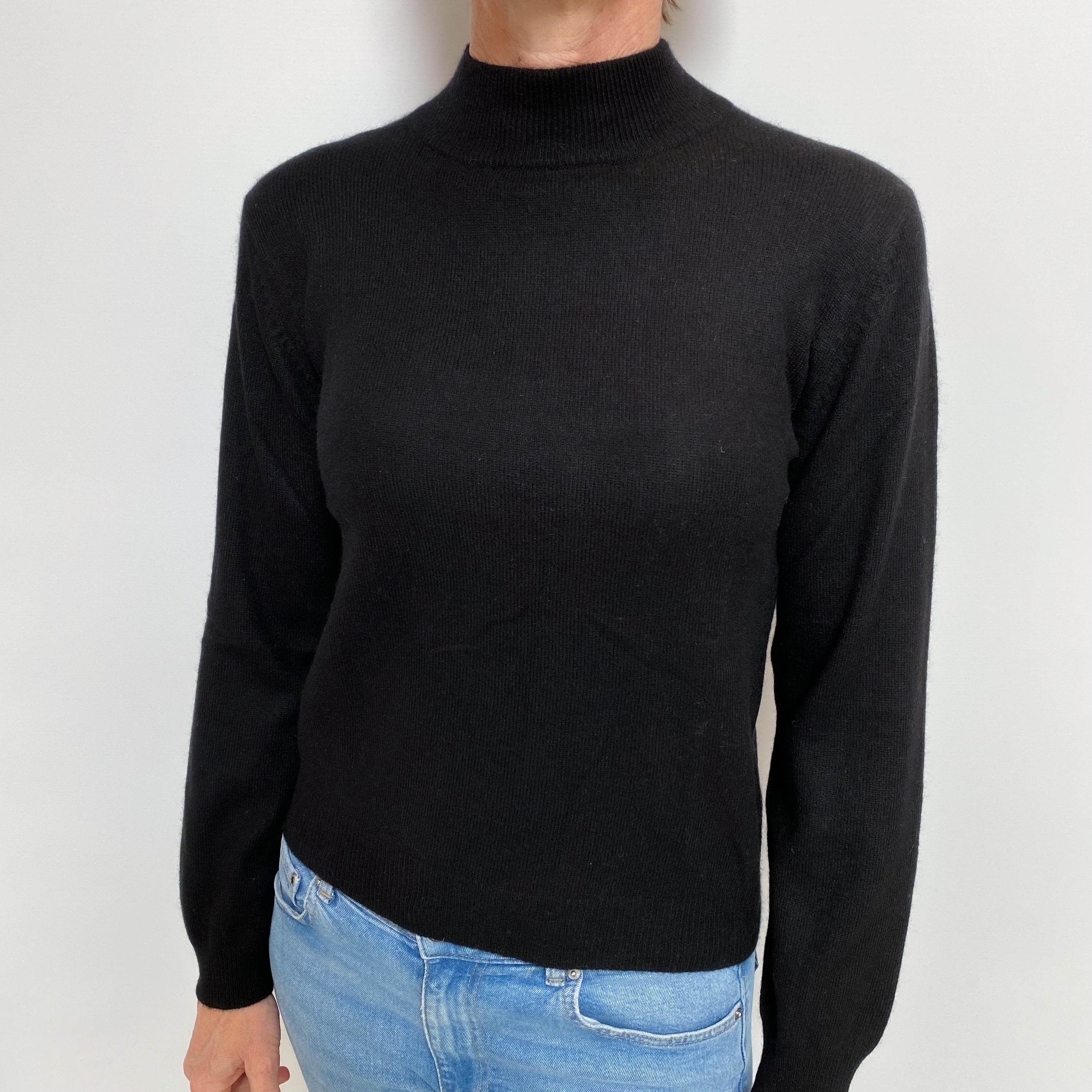 Black Cashmere Turtle Neck Jumper Small