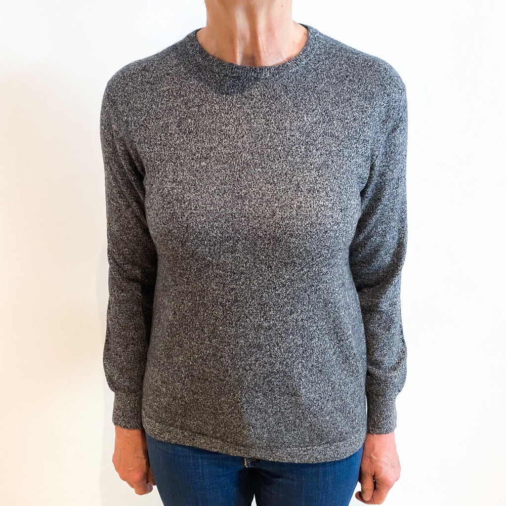 Ash Grey Marl Cashmere Crew Neck Jumper Medium