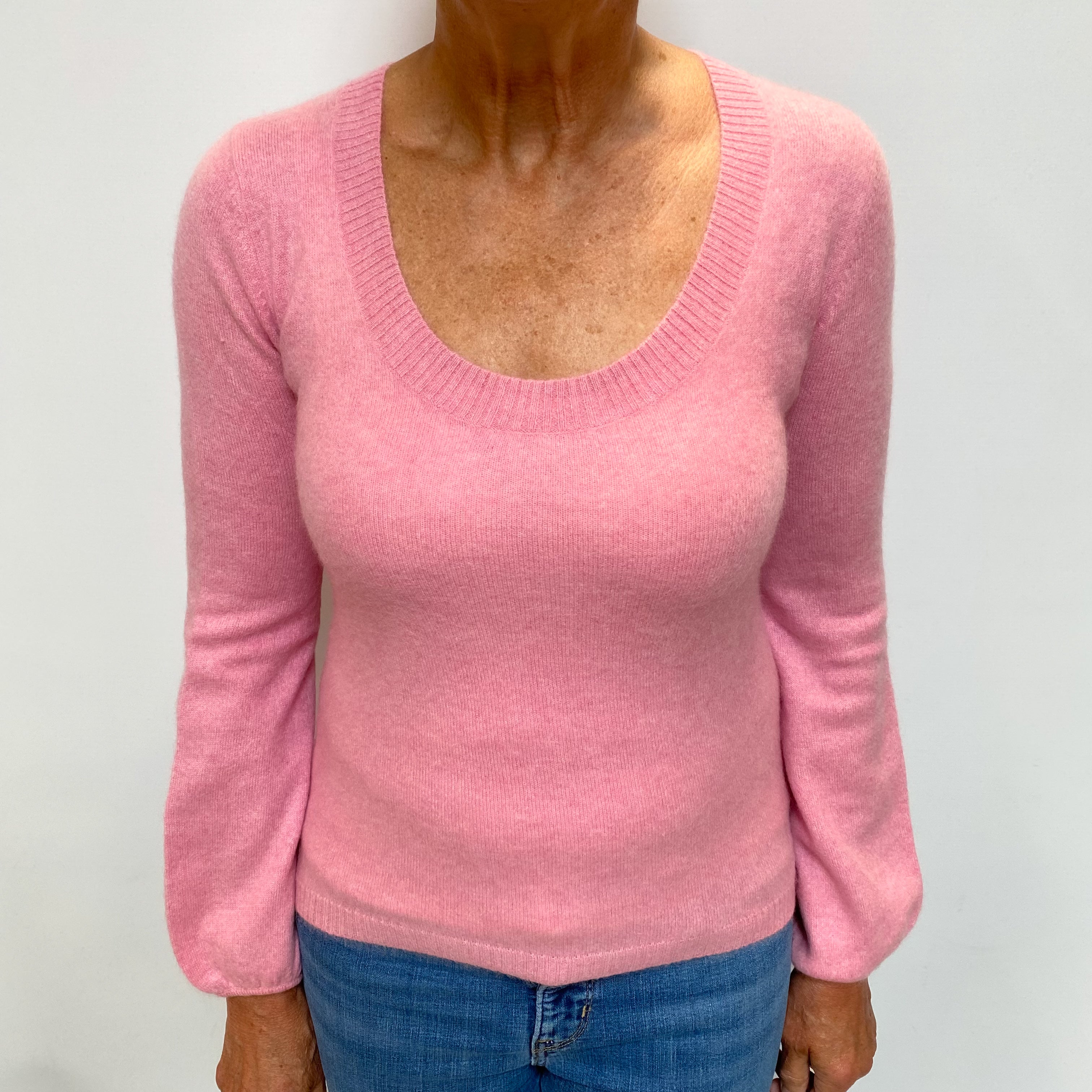 Sugarmouse Pink Cashmere Scoop Neck Jumper Medium