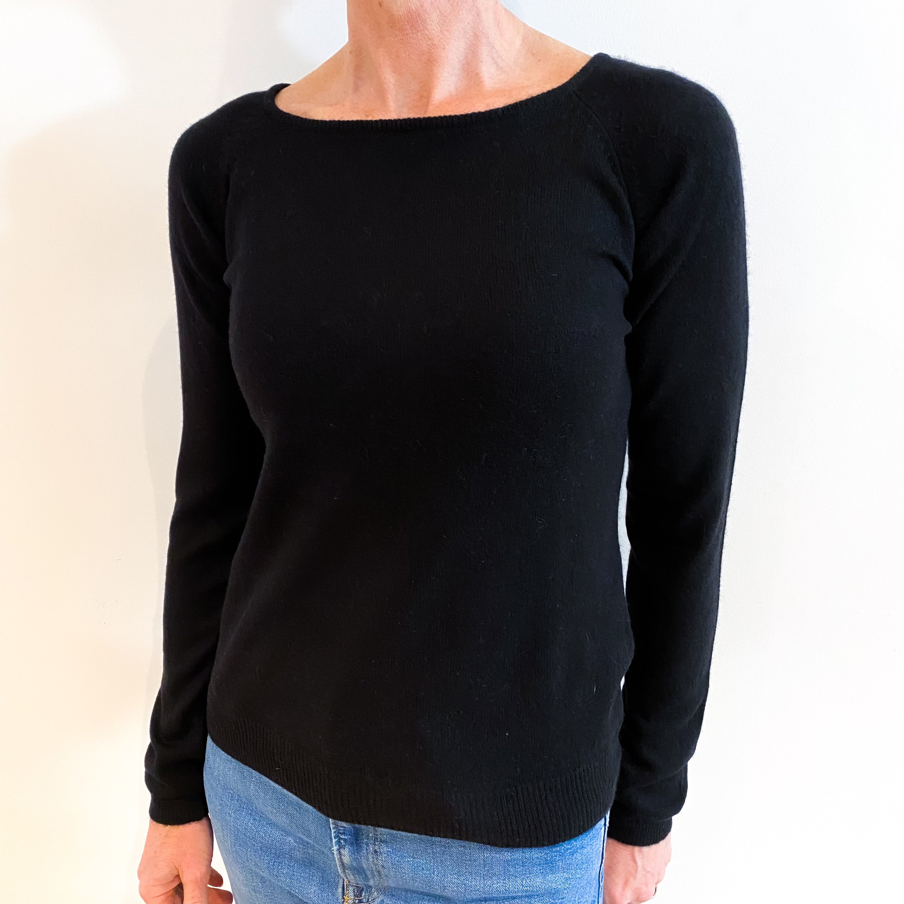 Black Cashmere Scoop Neck Jumper Small