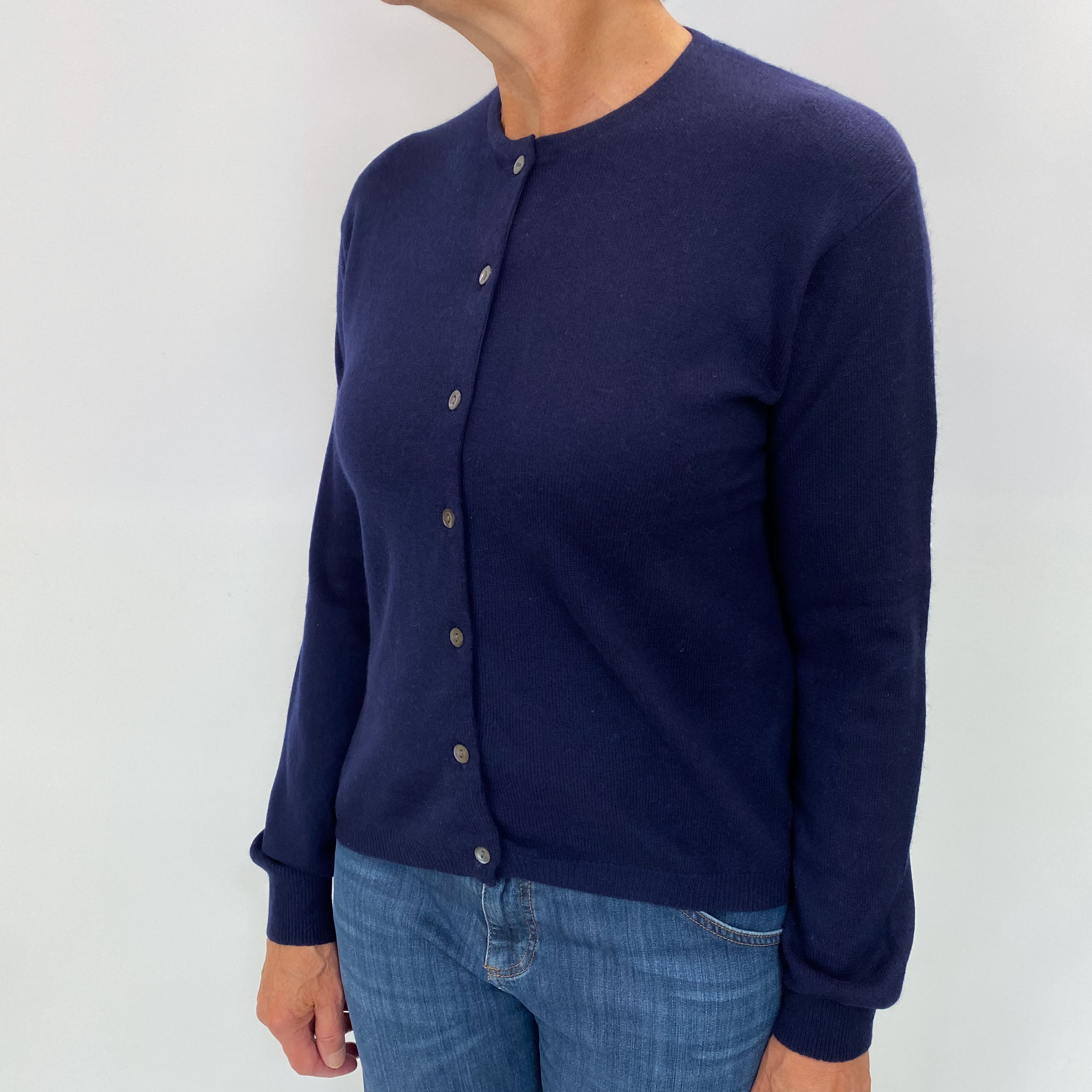 Navy Blue Cashmere Cardigan Medium