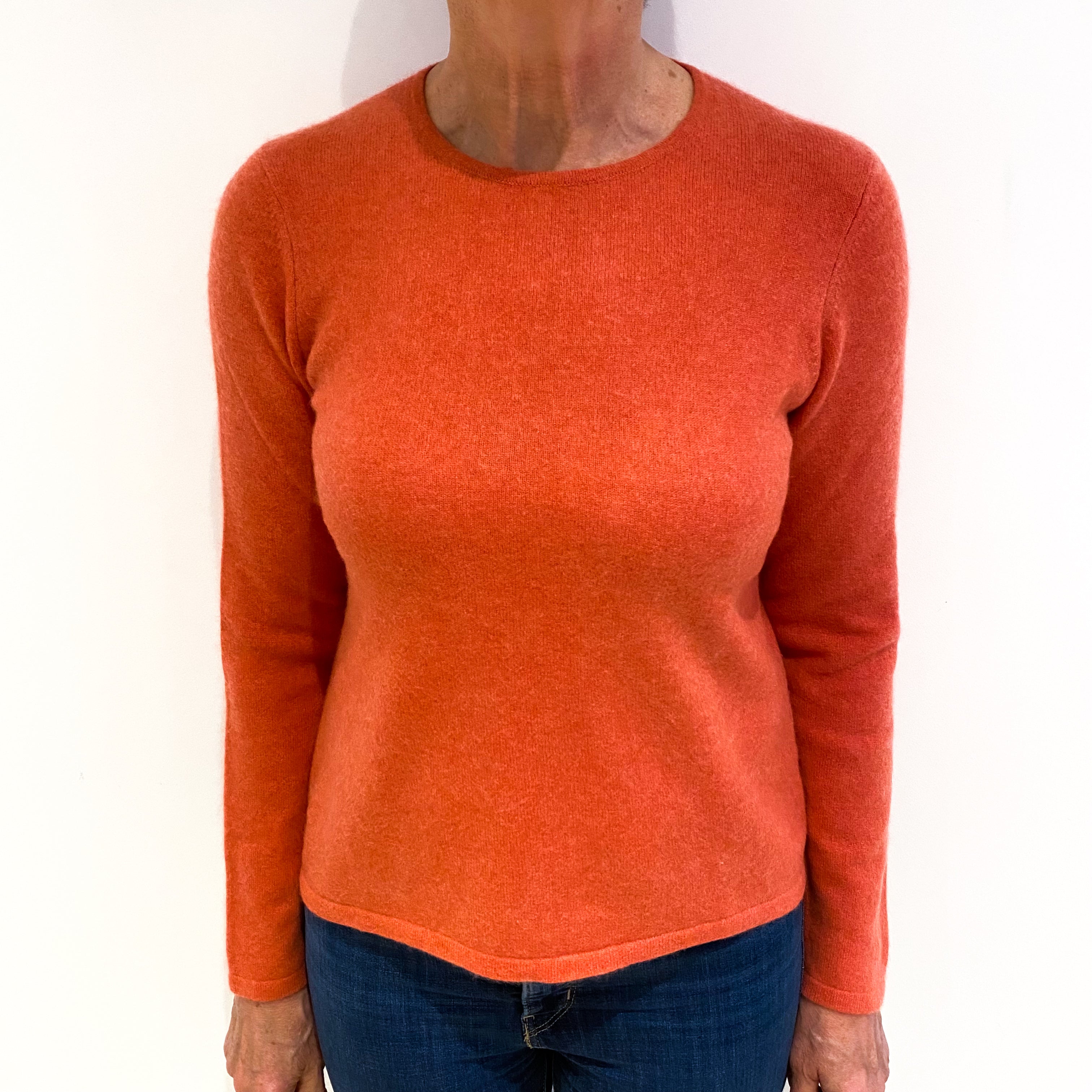 Watermelon Pink Cashmere Crew Neck Jumper Medium