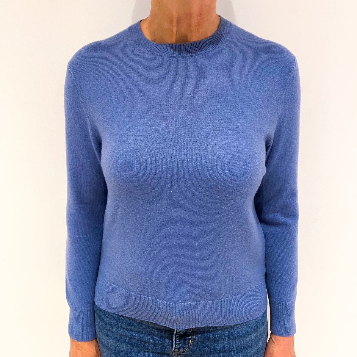 Airforce Blue Cashmere Crew Neck Jumper Medium