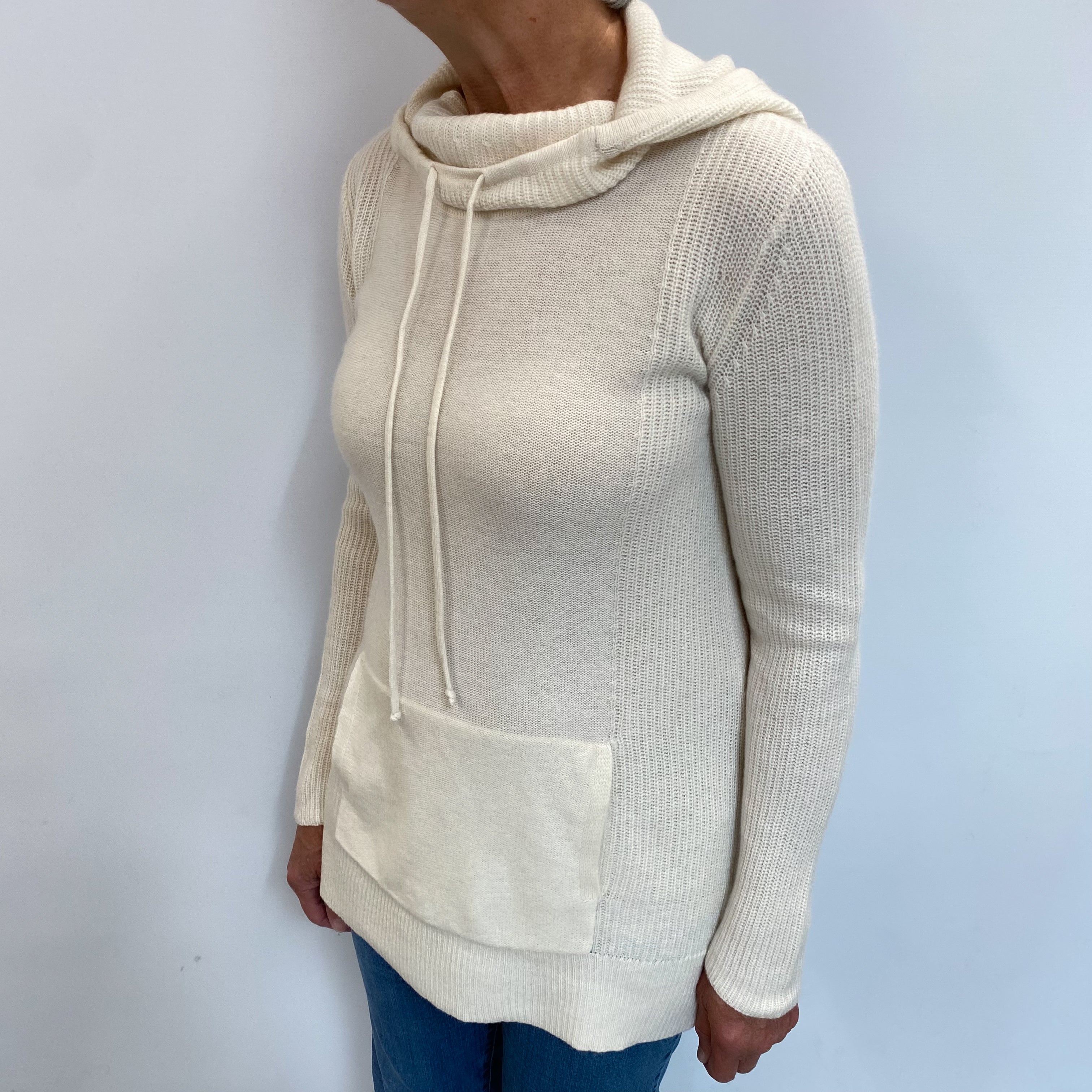 Vanilla Cream Cashmere Hoodie Medium