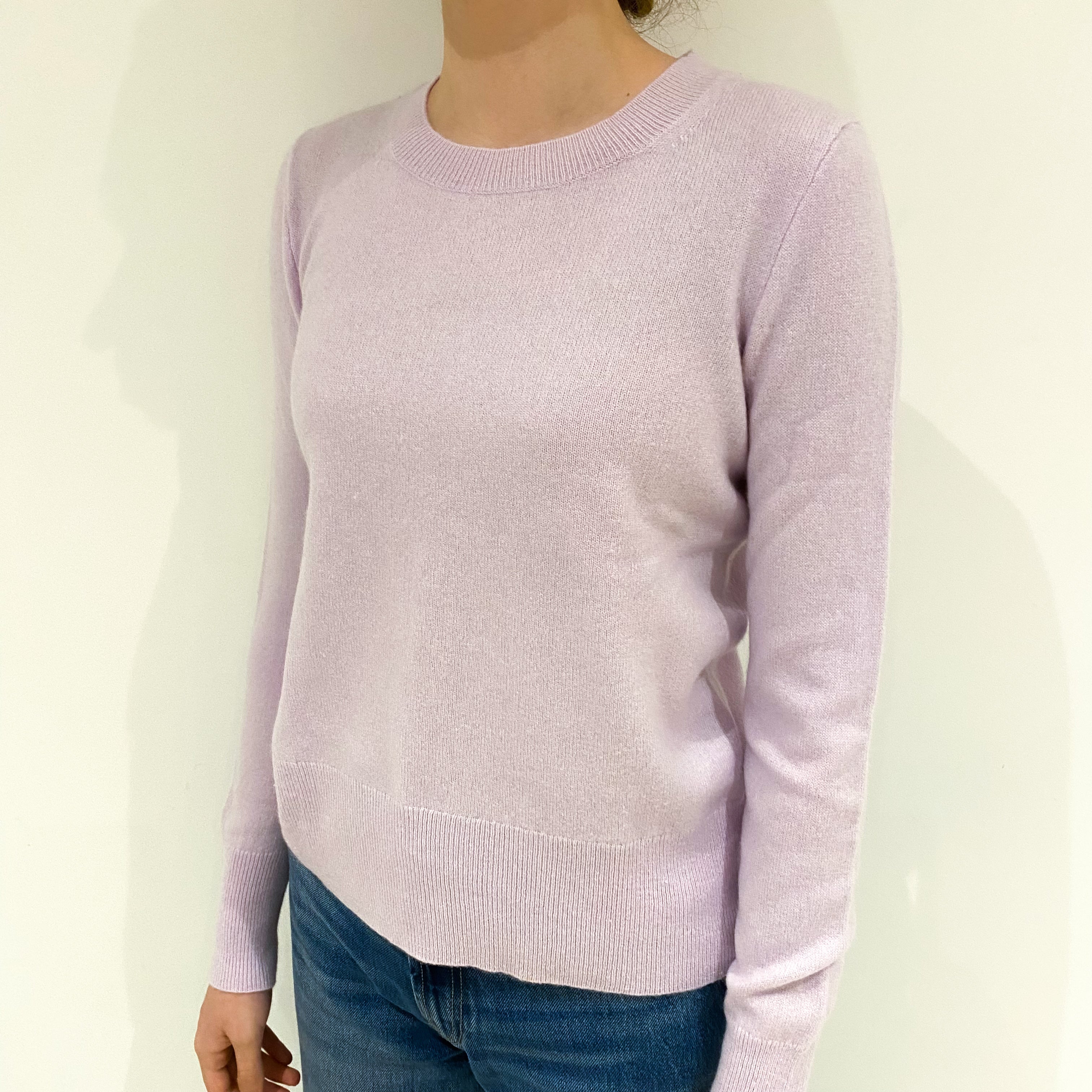 Pale Purple Cashmere Crew Neck Jumper Extra Small