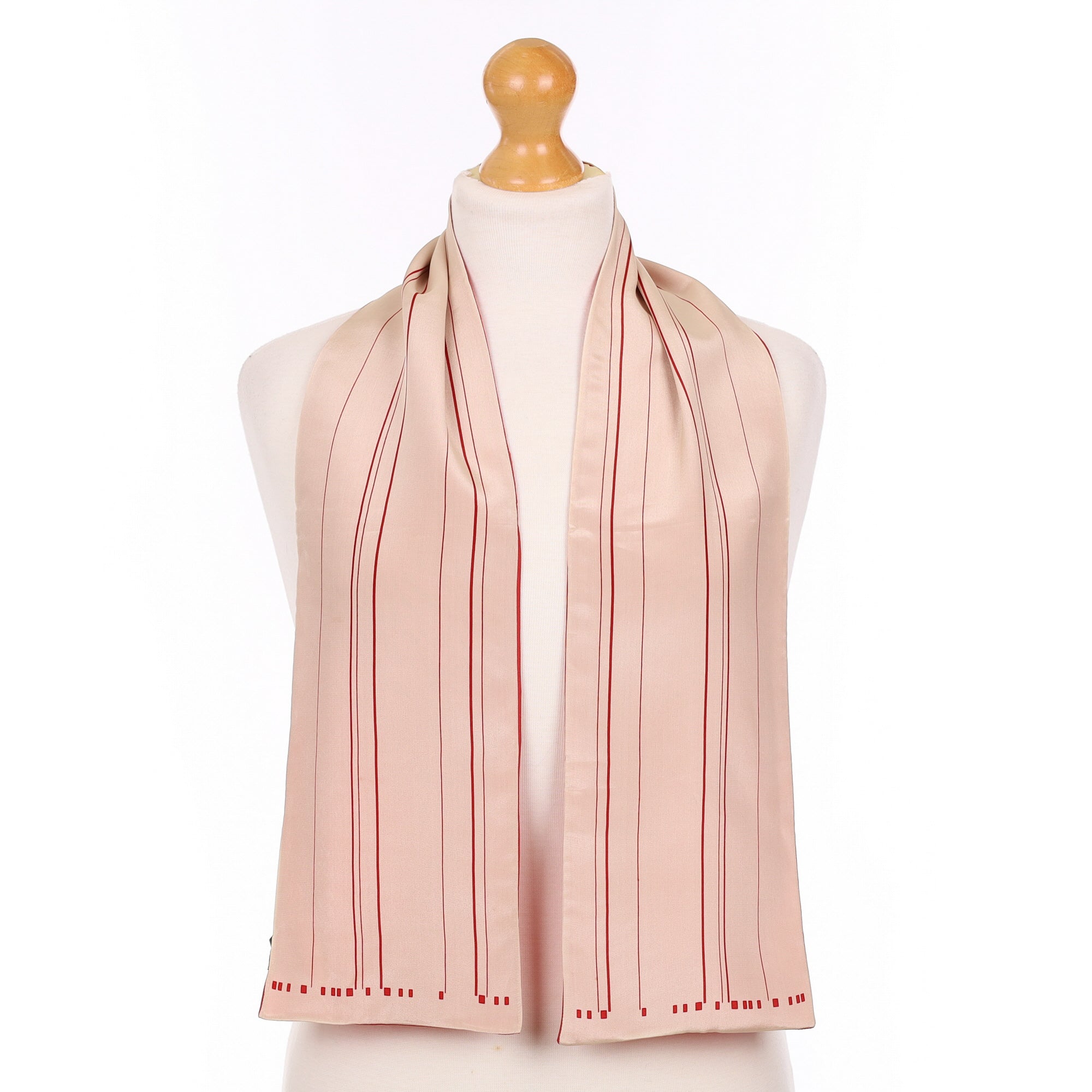 Double Layered Striped Silk Scarf