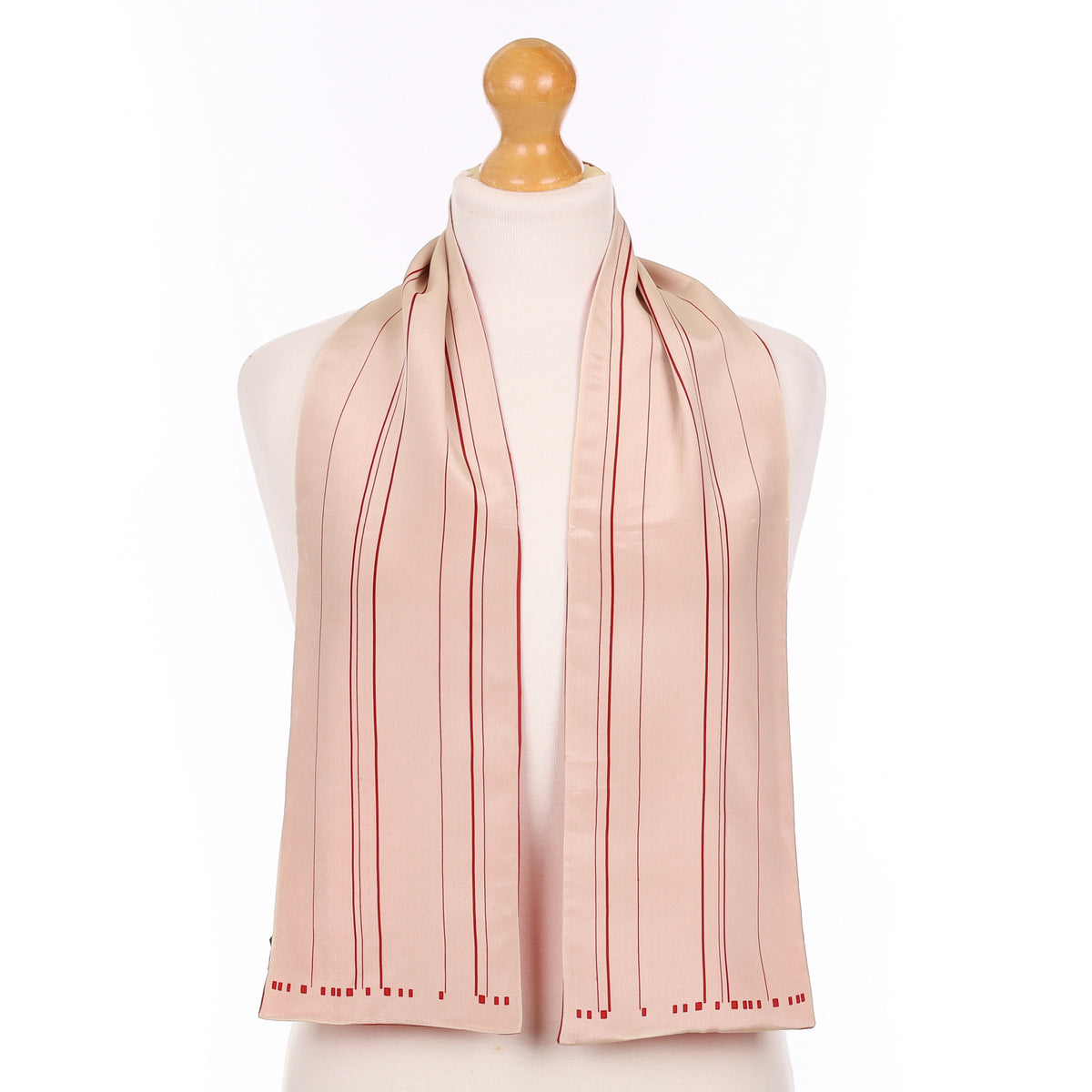 Double Layered Striped Silk Scarf