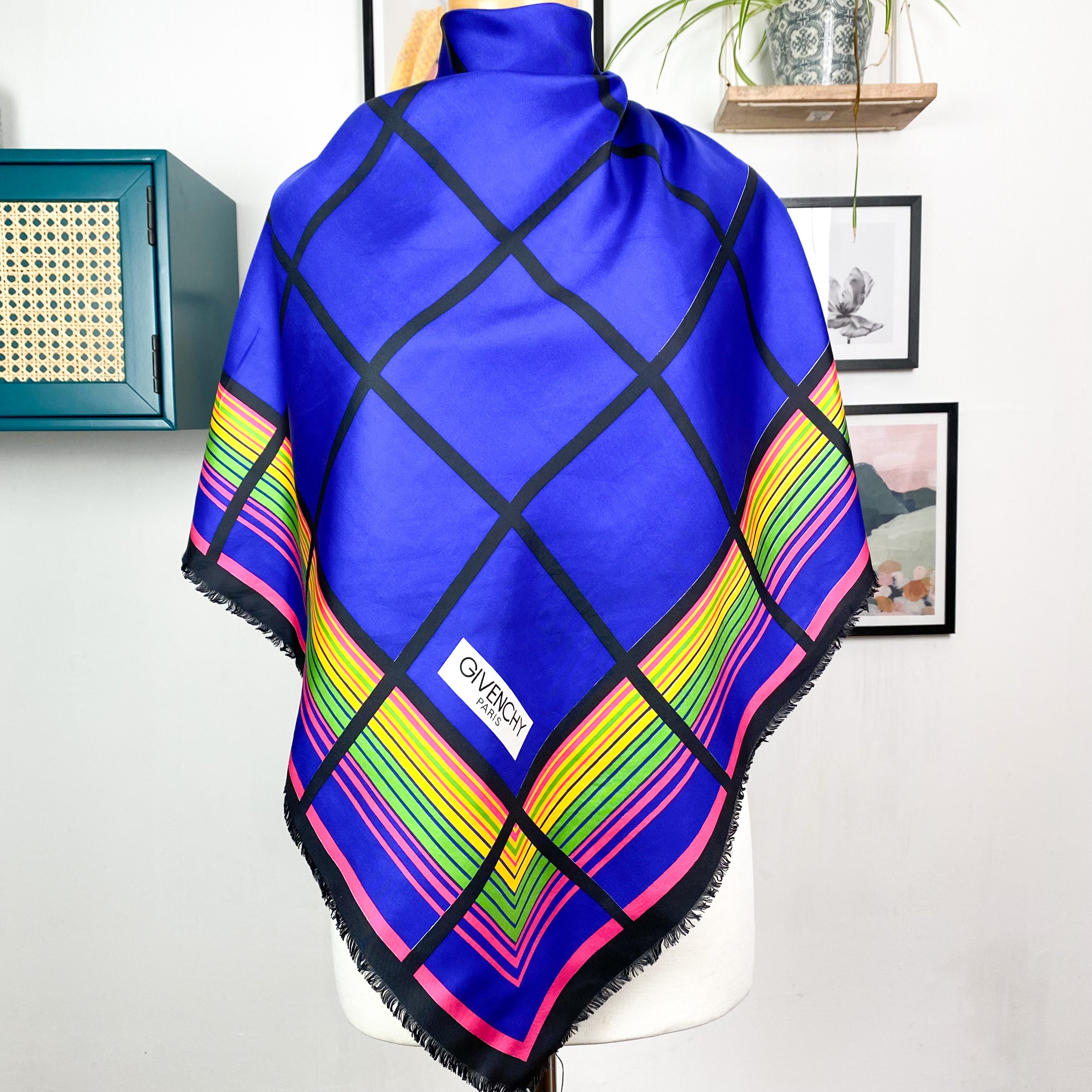Givenchy Paris Colourful Vintage Silk Scarf